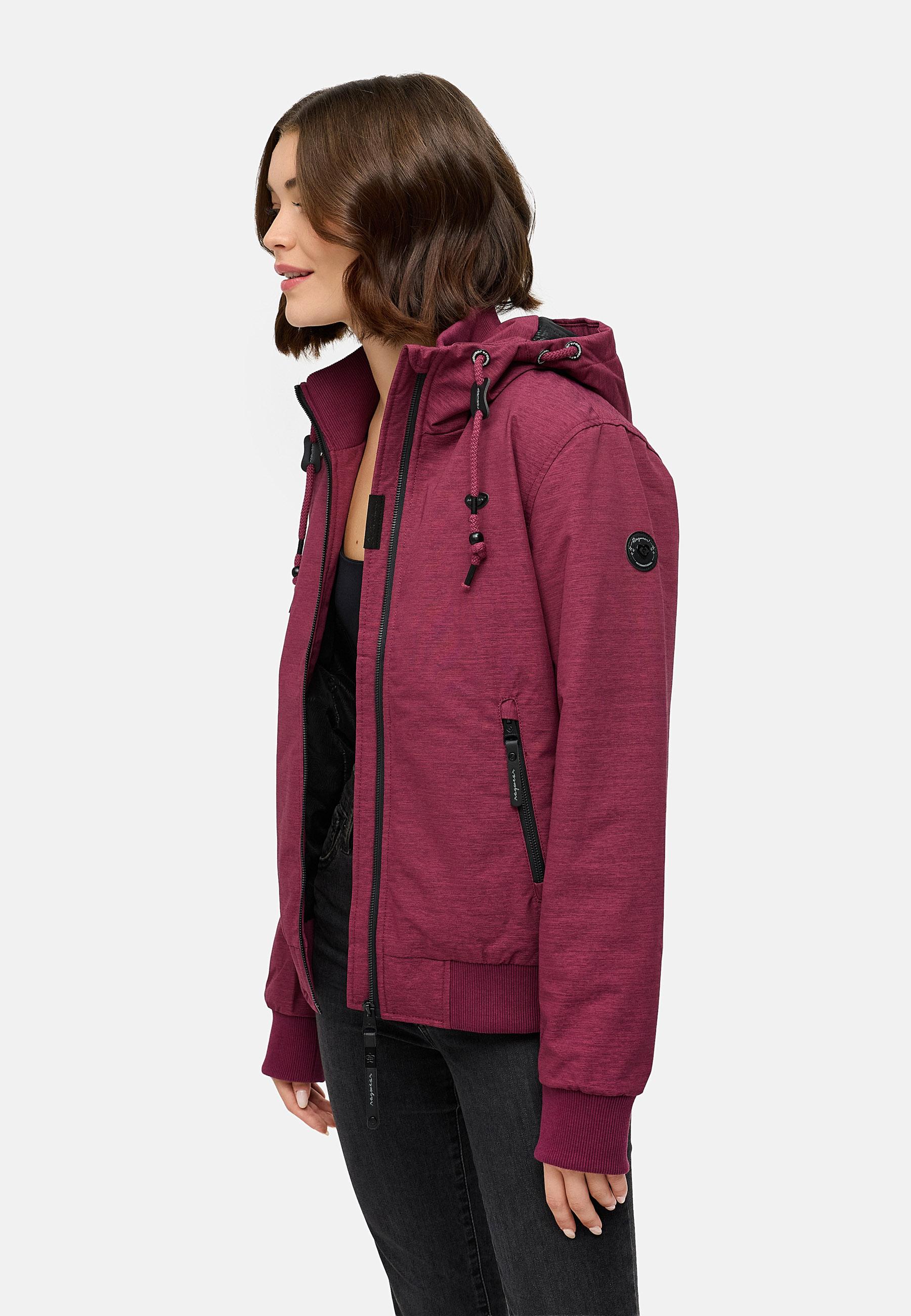 Wasserdichte Winterjacke mit Kapuze "Nuggie Melange" Wine25