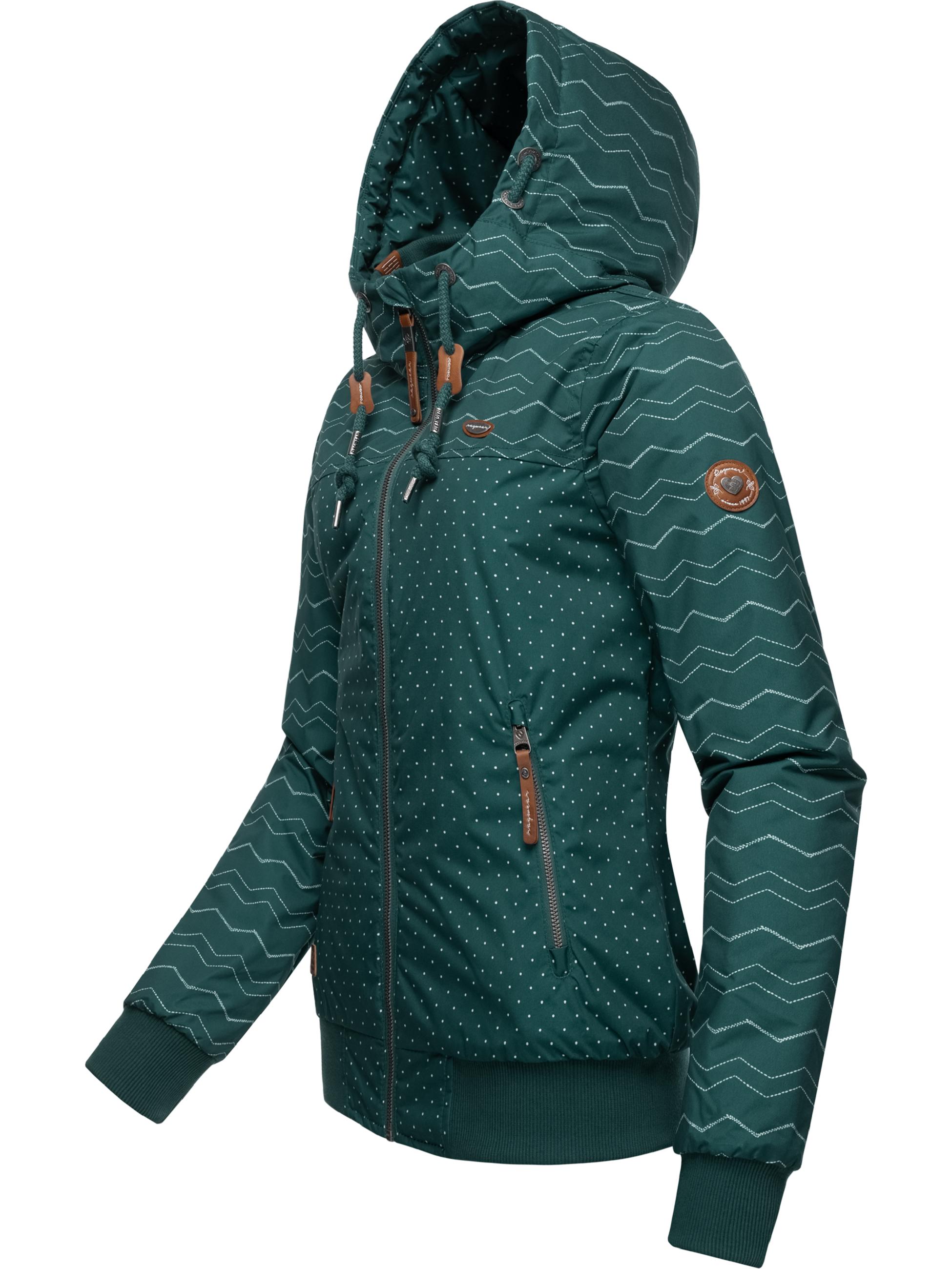 wasserdichte Winterjacke mit Kapuze "Nuggie Zig Zag Intl." Dark Green22