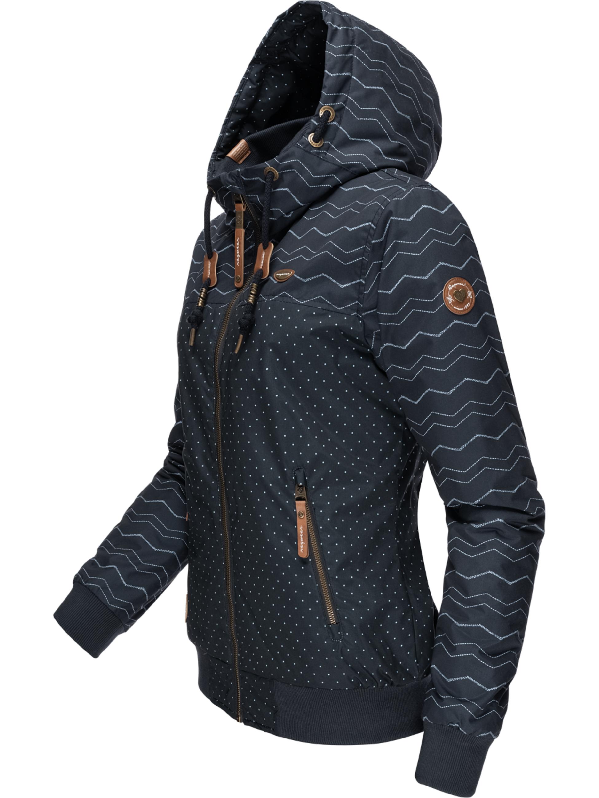 wasserdichte Winterjacke mit Kapuze "Nuggie Zig Zag Intl." Navy
