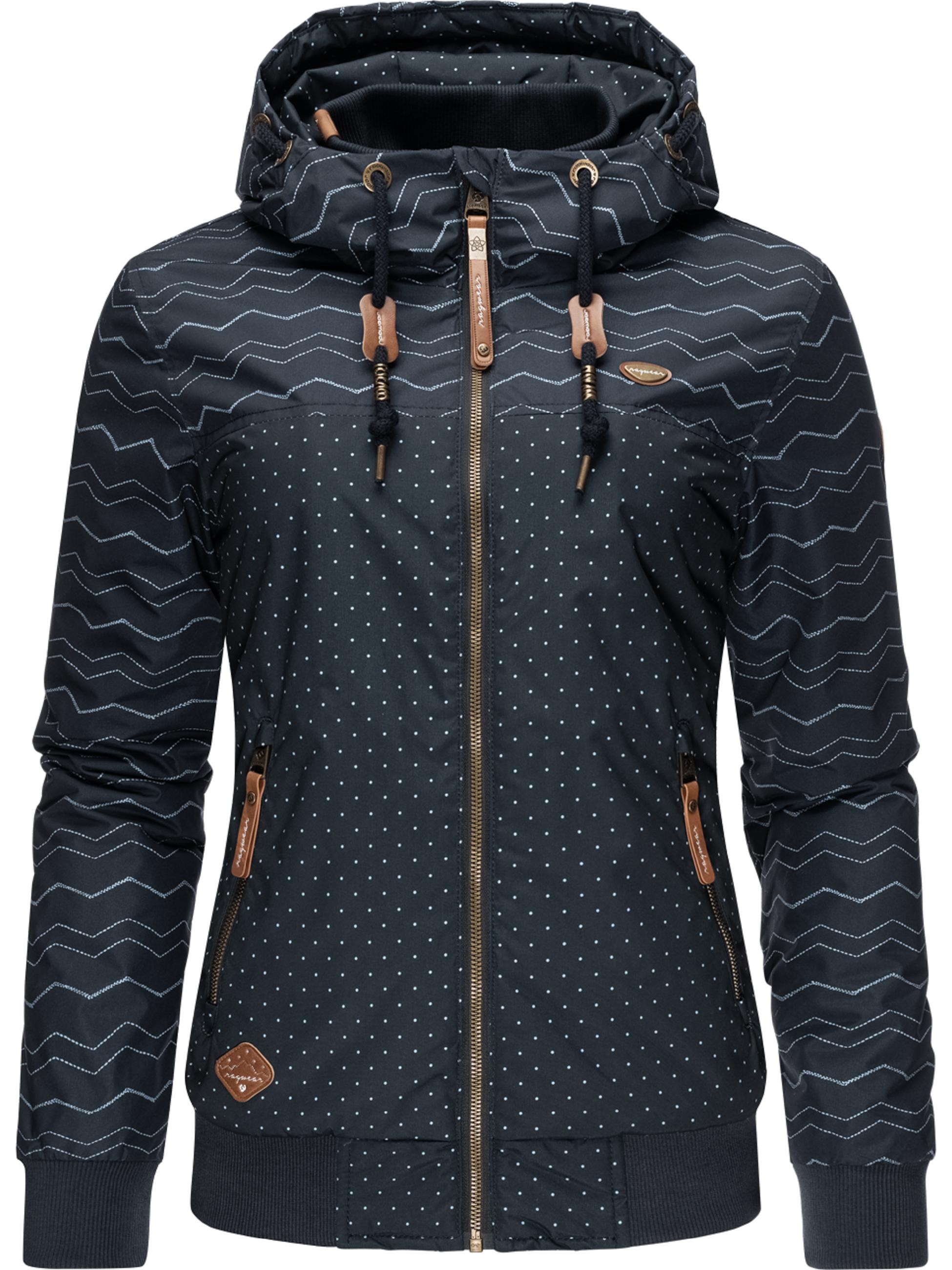 wasserdichte Winterjacke mit Kapuze "Nuggie Zig Zag Intl." Navy
