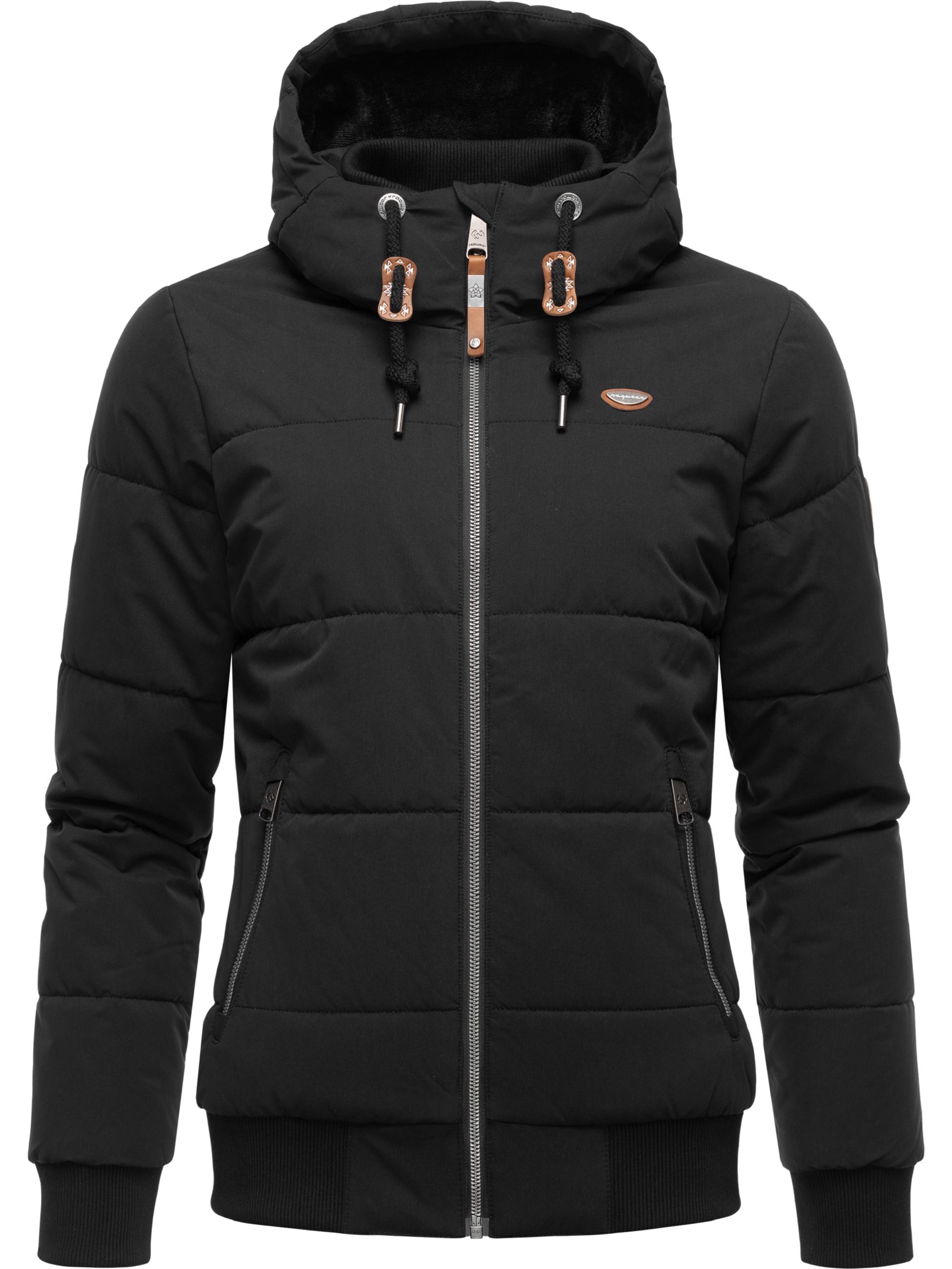 Steppjacke wasserdicht mit Kapuze "Nuggys Solid" Black