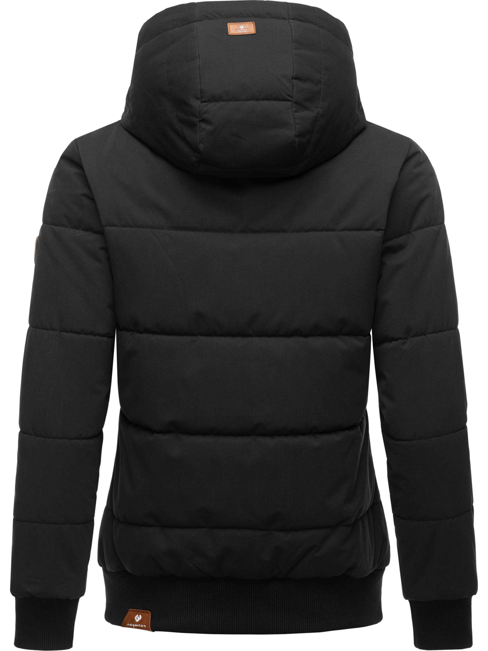 Steppjacke wasserdicht mit Kapuze "Nuggys Solid" Black