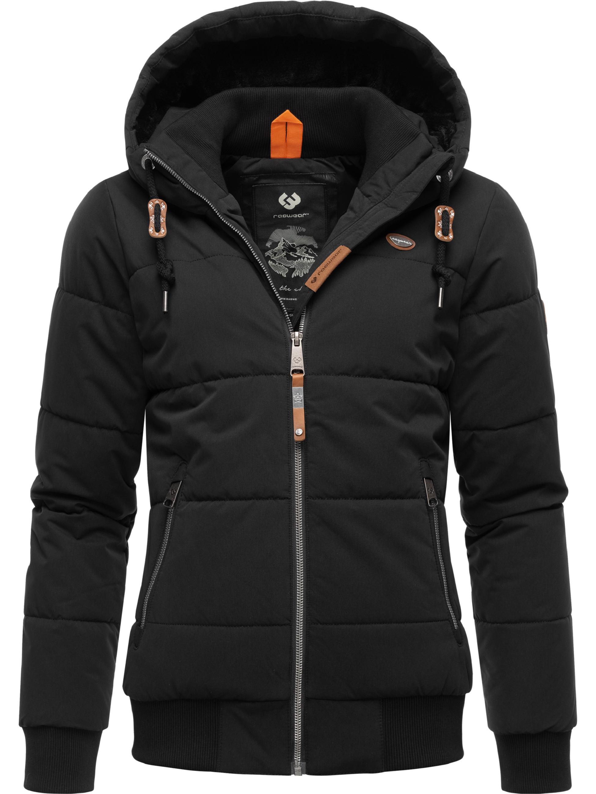 Steppjacke wasserdicht mit Kapuze "Nuggys Solid" Black