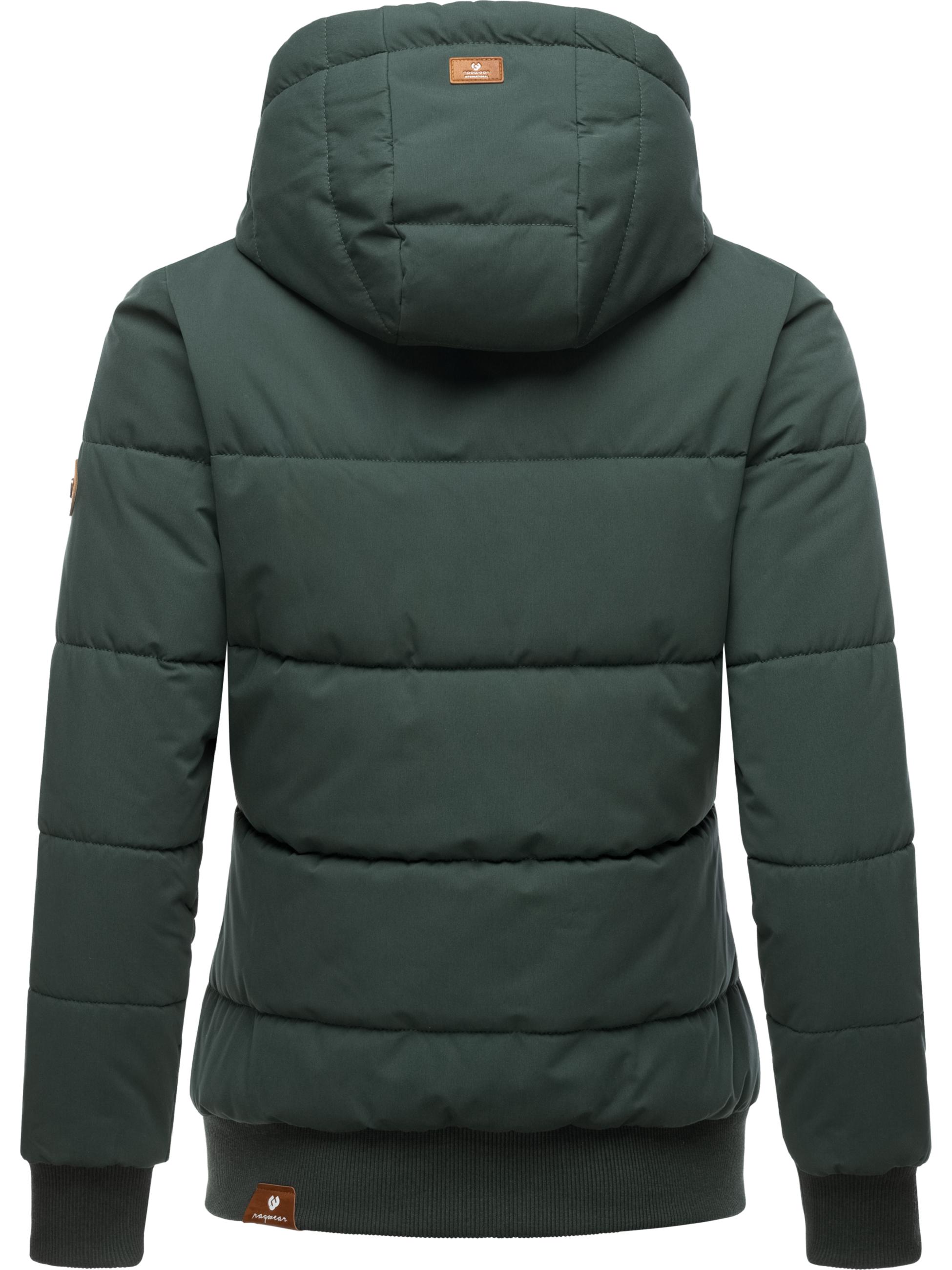 Steppjacke wasserdicht mit Kapuze "Nuggys Solid" Dark Green