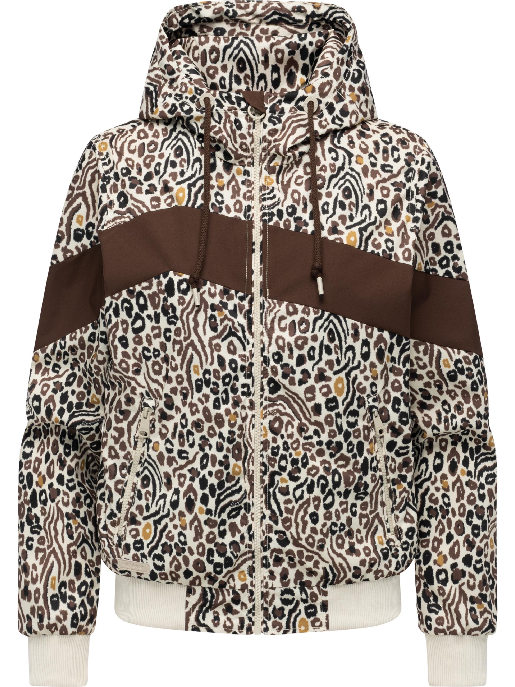 Wasserdichte Übergangsjacke mit Animalprint "Oggie Block Leo" Brown