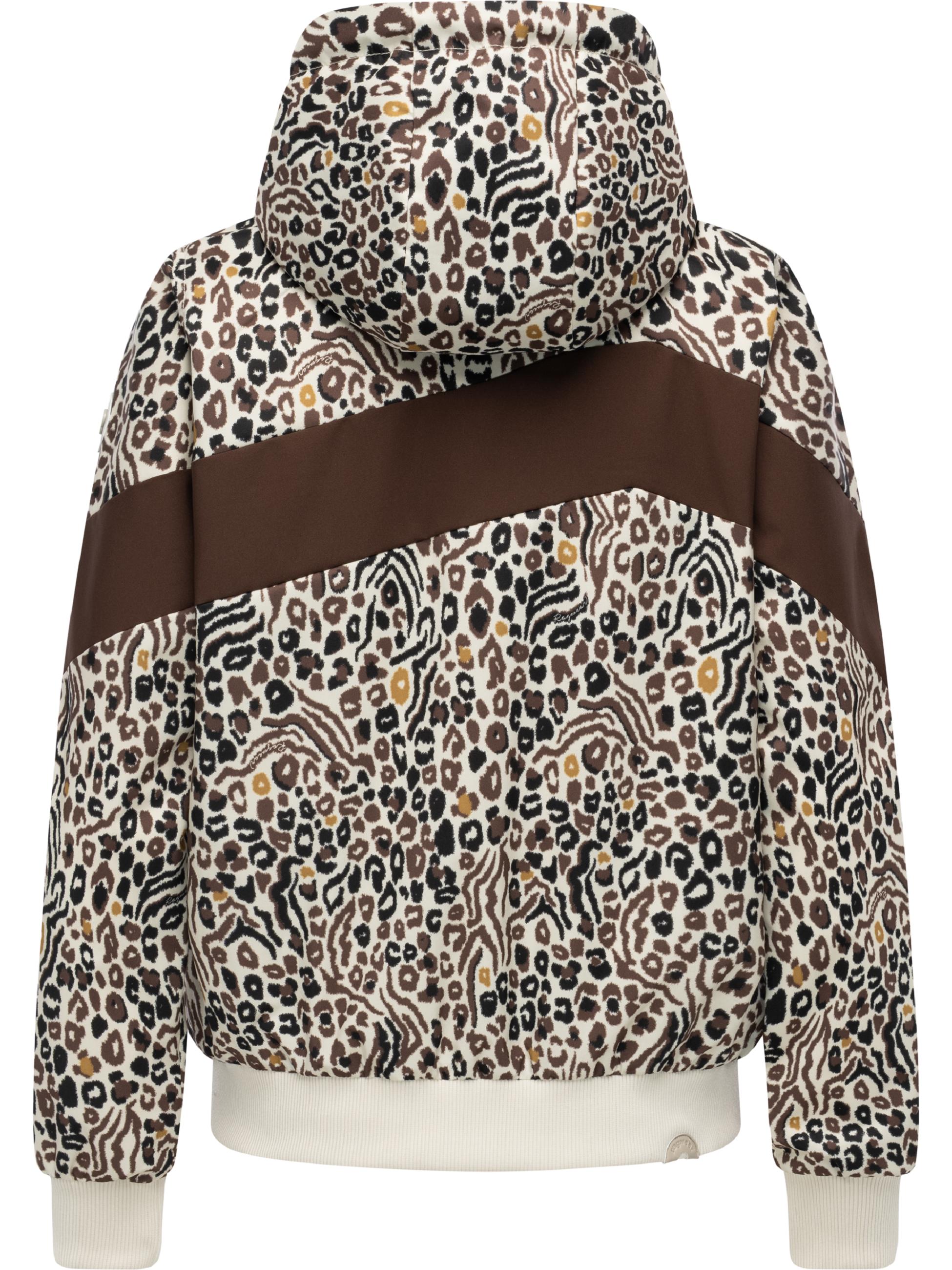 Wasserdichte Übergangsjacke mit Animalprint "Oggie Block Leo" Brown