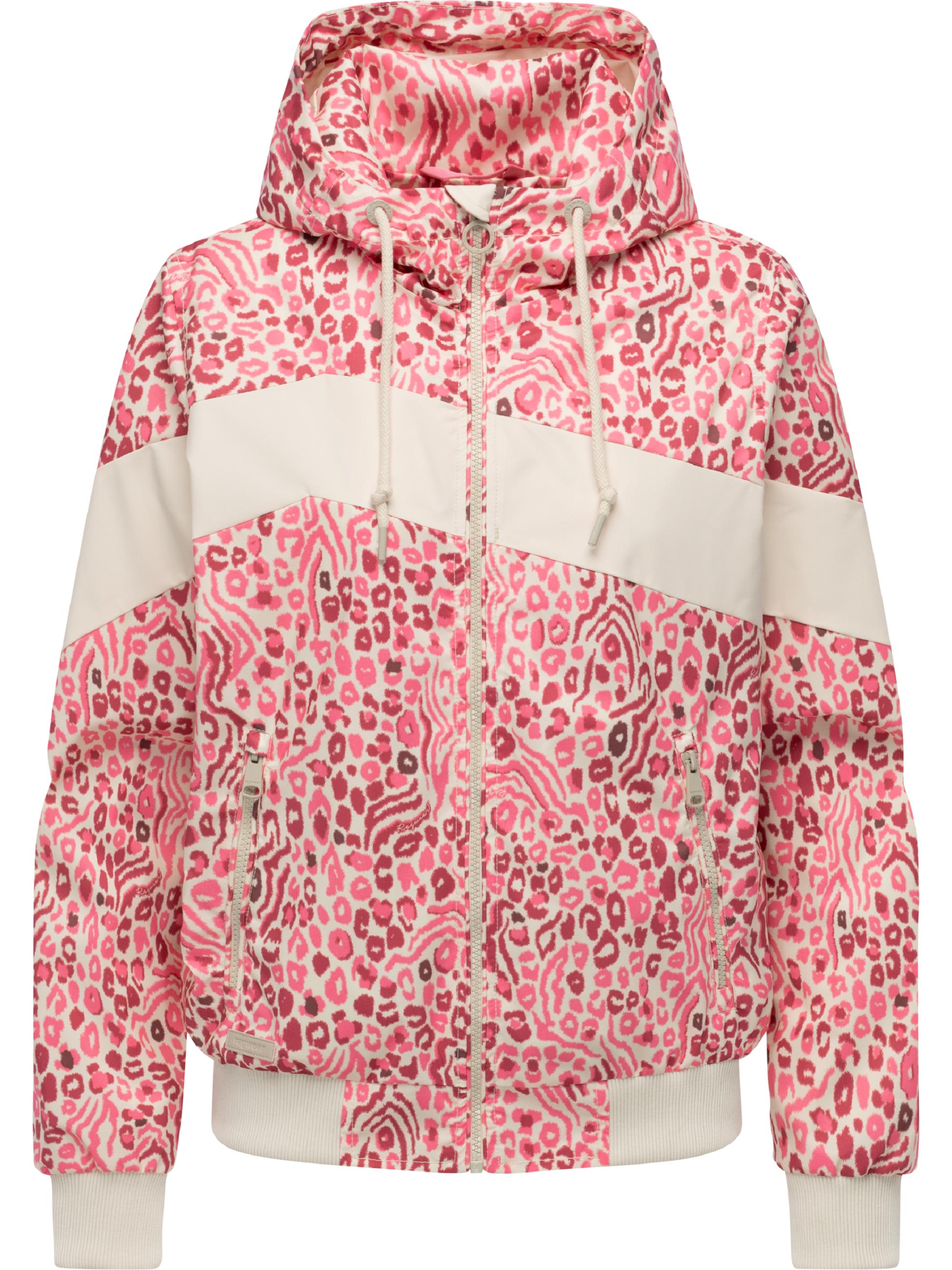 Wasserdichte Übergangsjacke mit Animalprint "Oggie Block Leo" Pink