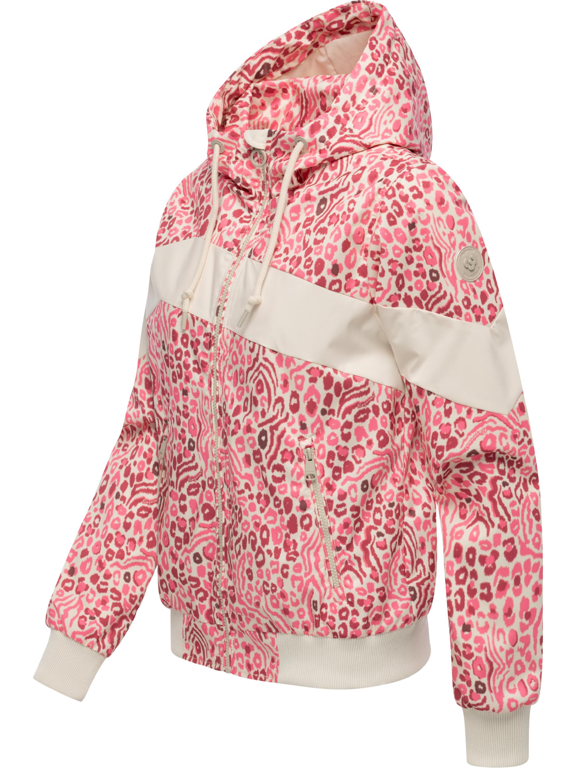 Wasserdichte Übergangsjacke mit Animalprint "Oggie Block Leo" Pink