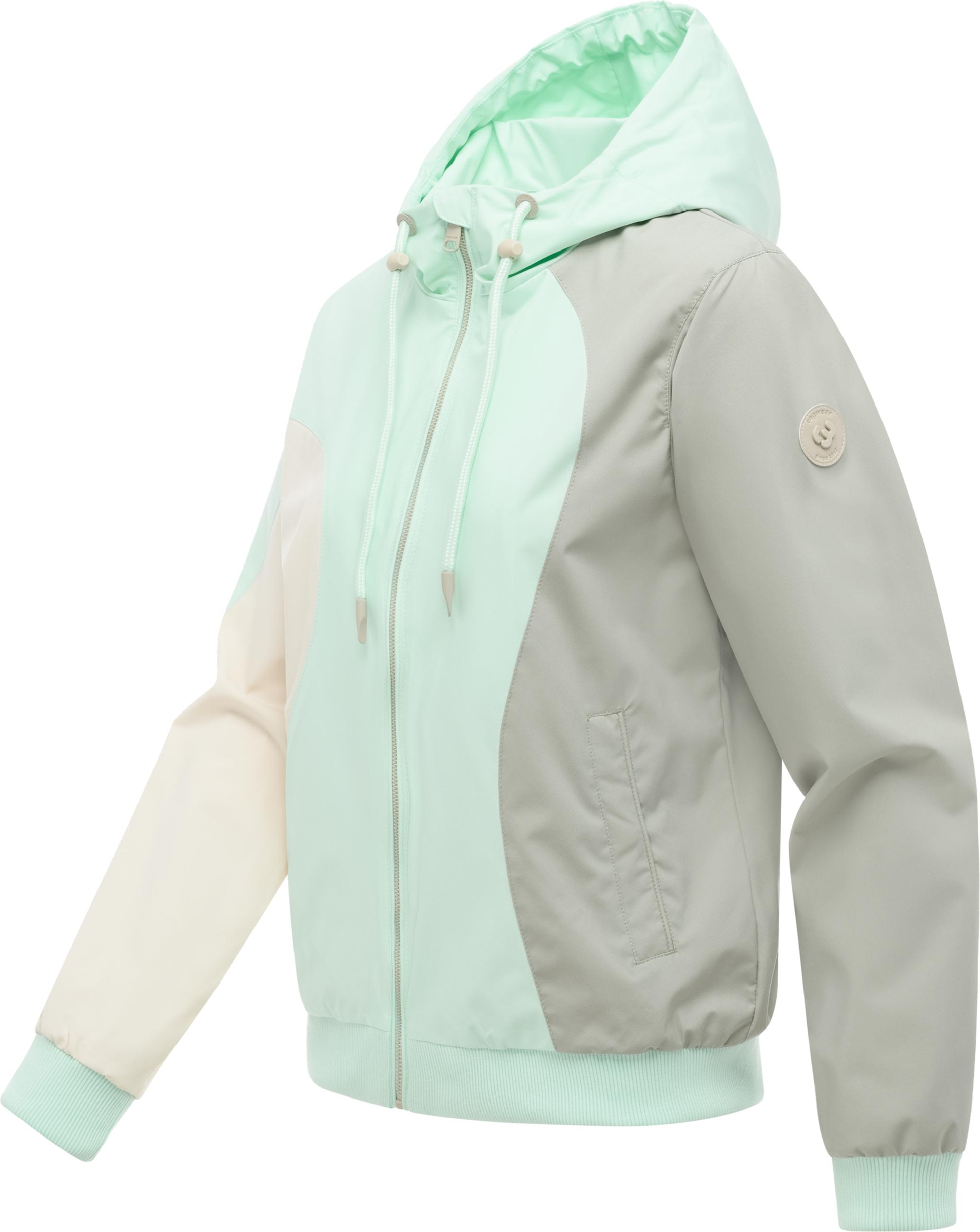 Wasserdichte Bomberjacke mit Kapuze "Oggie Block" Mint