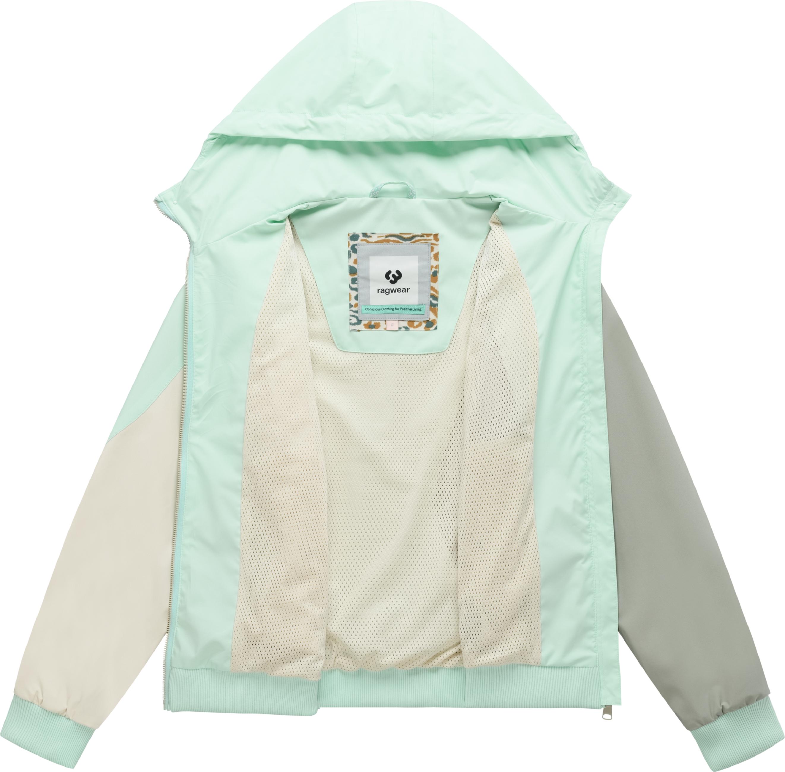 Wasserdichte Bomberjacke mit Kapuze "Oggie Block" Mint