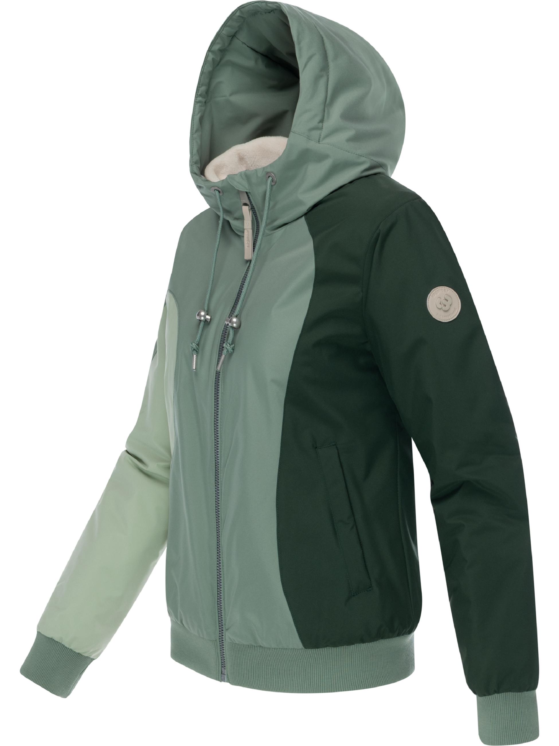 Wasserdichte Bomberjacke mit Kapuze "Oggie Block Warm" Dusty Green