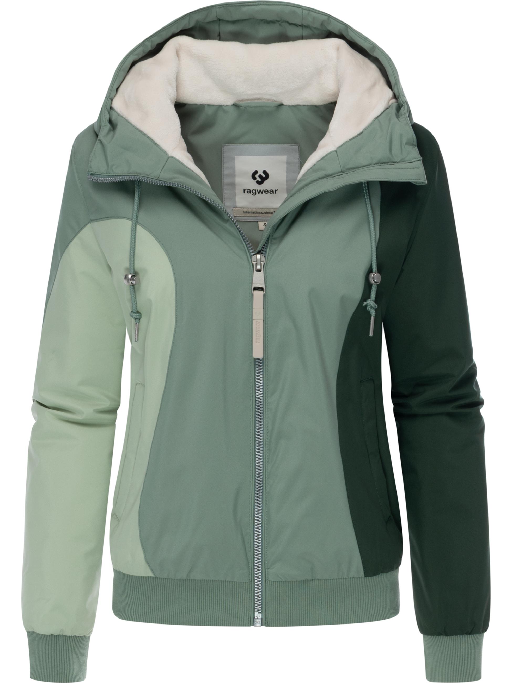 Wasserdichte Bomberjacke mit Kapuze "Oggie Block Warm" Dusty Green