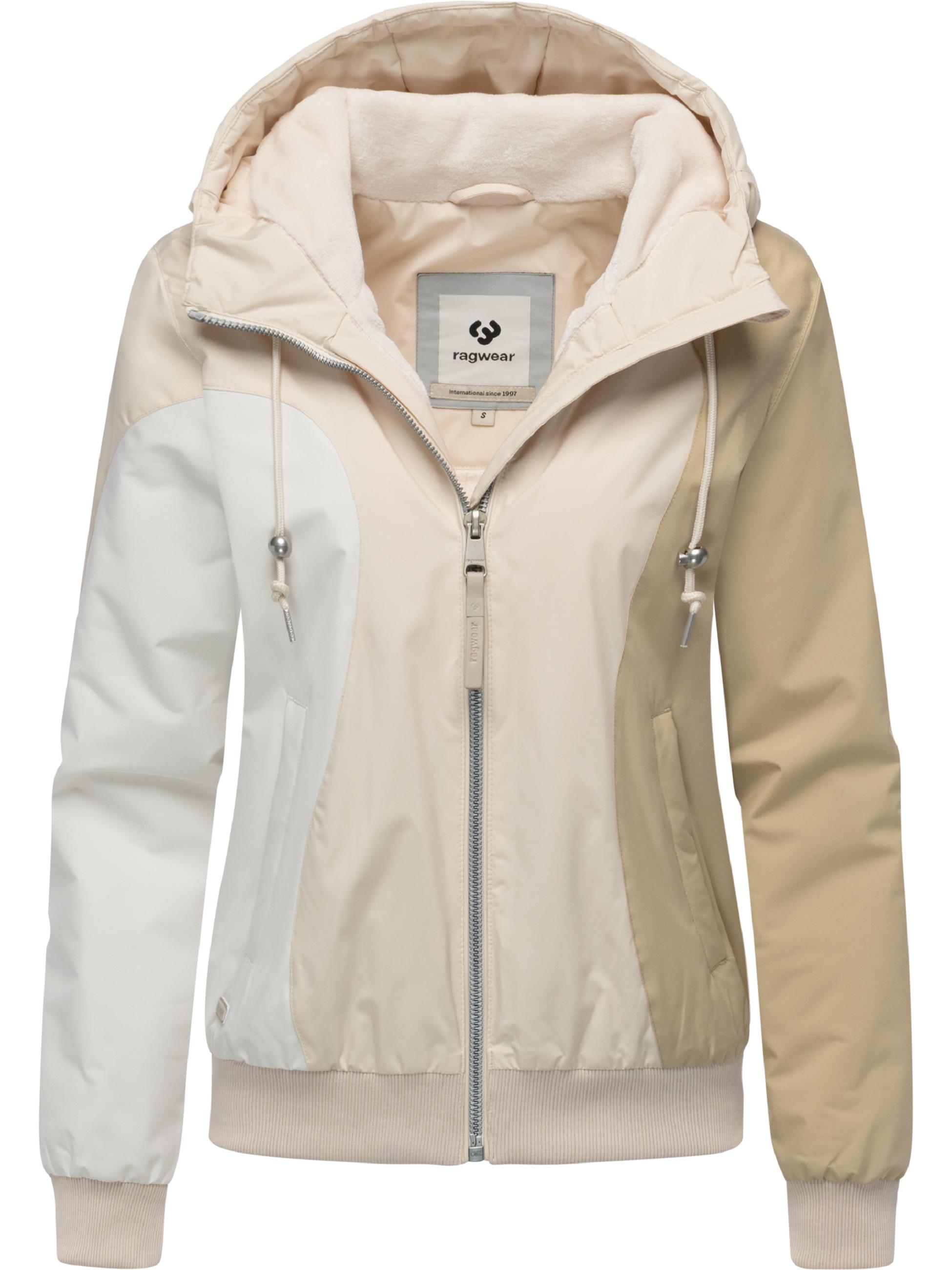 Wasserdichte Bomberjacke mit Kapuze Oggie Block Warm YOUMODO Ecru