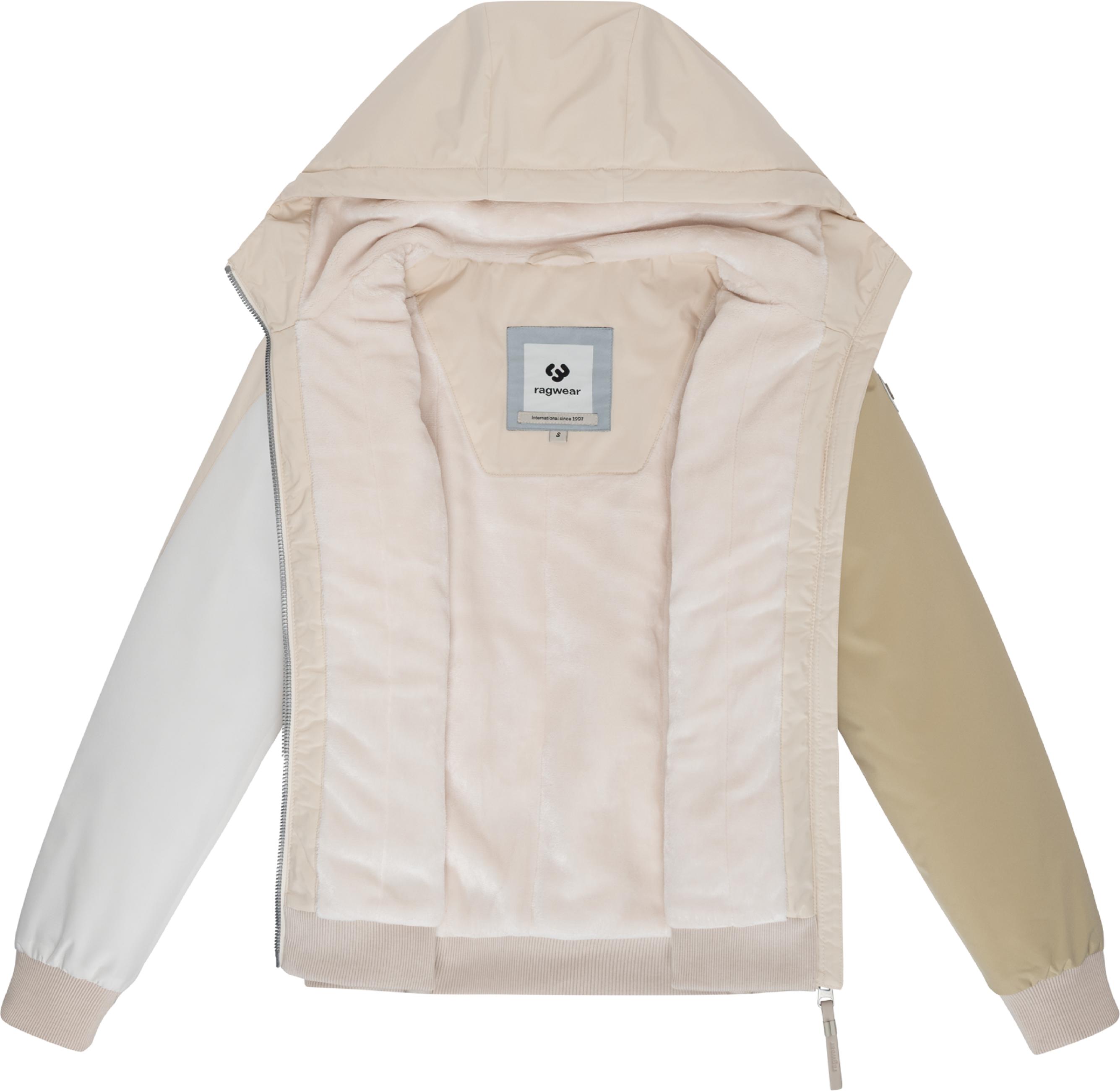 Wasserdichte Bomberjacke mit Kapuze Oggie Block Warm YOUMODO Ecru