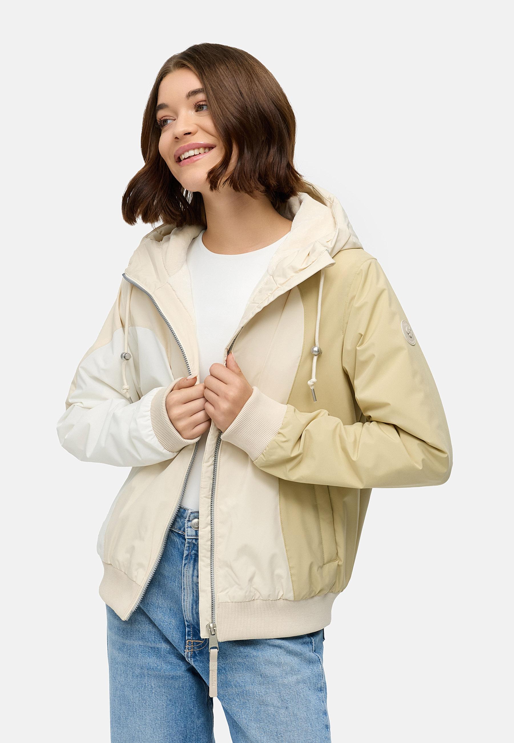 Wasserdichte Winterjacke mit Kapuze "Oggie Block Warm" Ecru