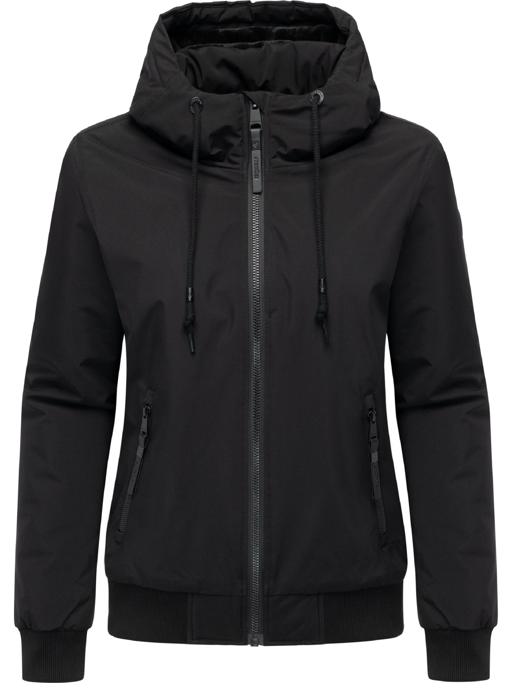 Bomberjacke mit Kapuze "Oggie Warm" Black
