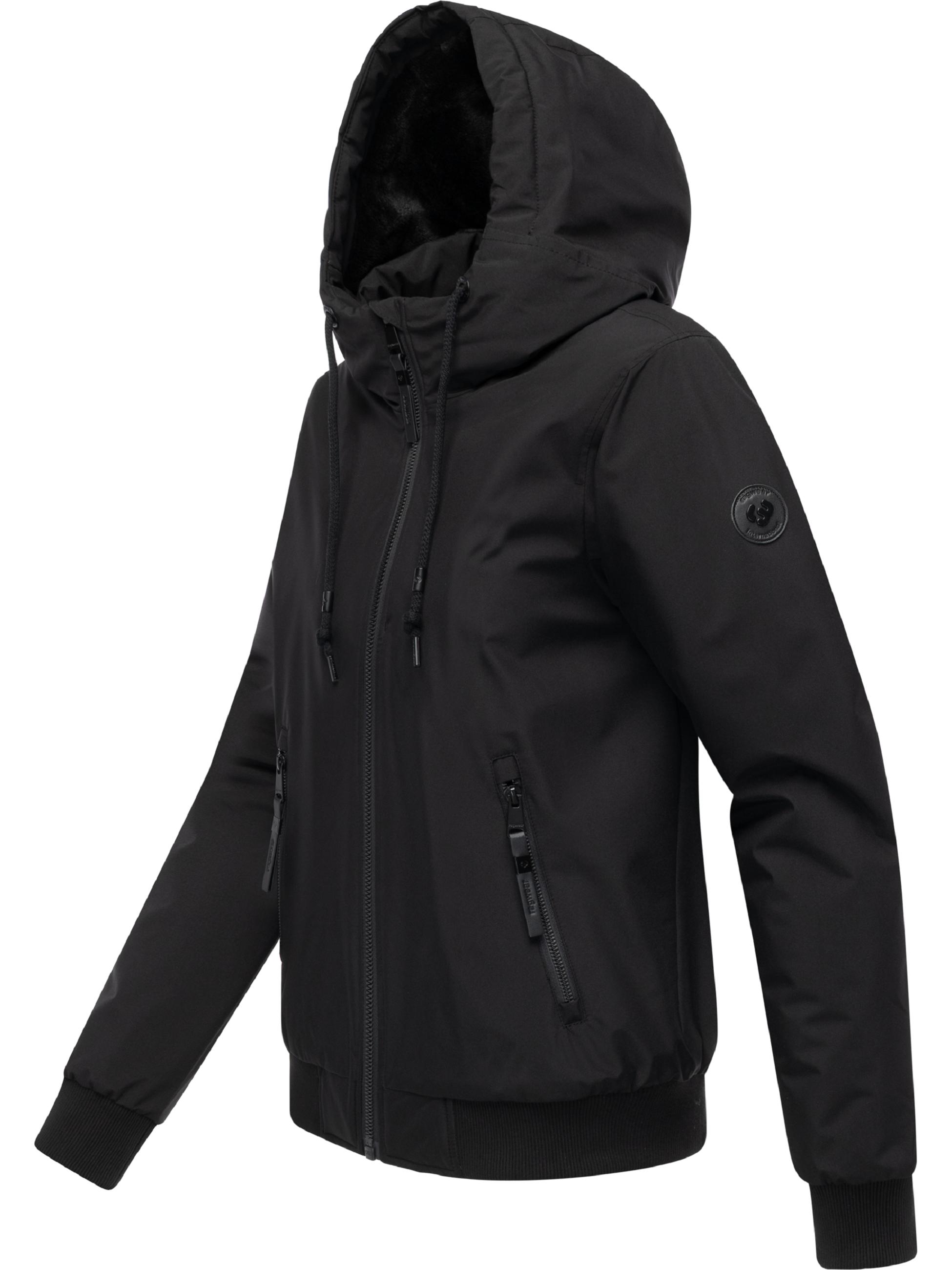 Bomberjacke mit Kapuze "Oggie Warm" Black