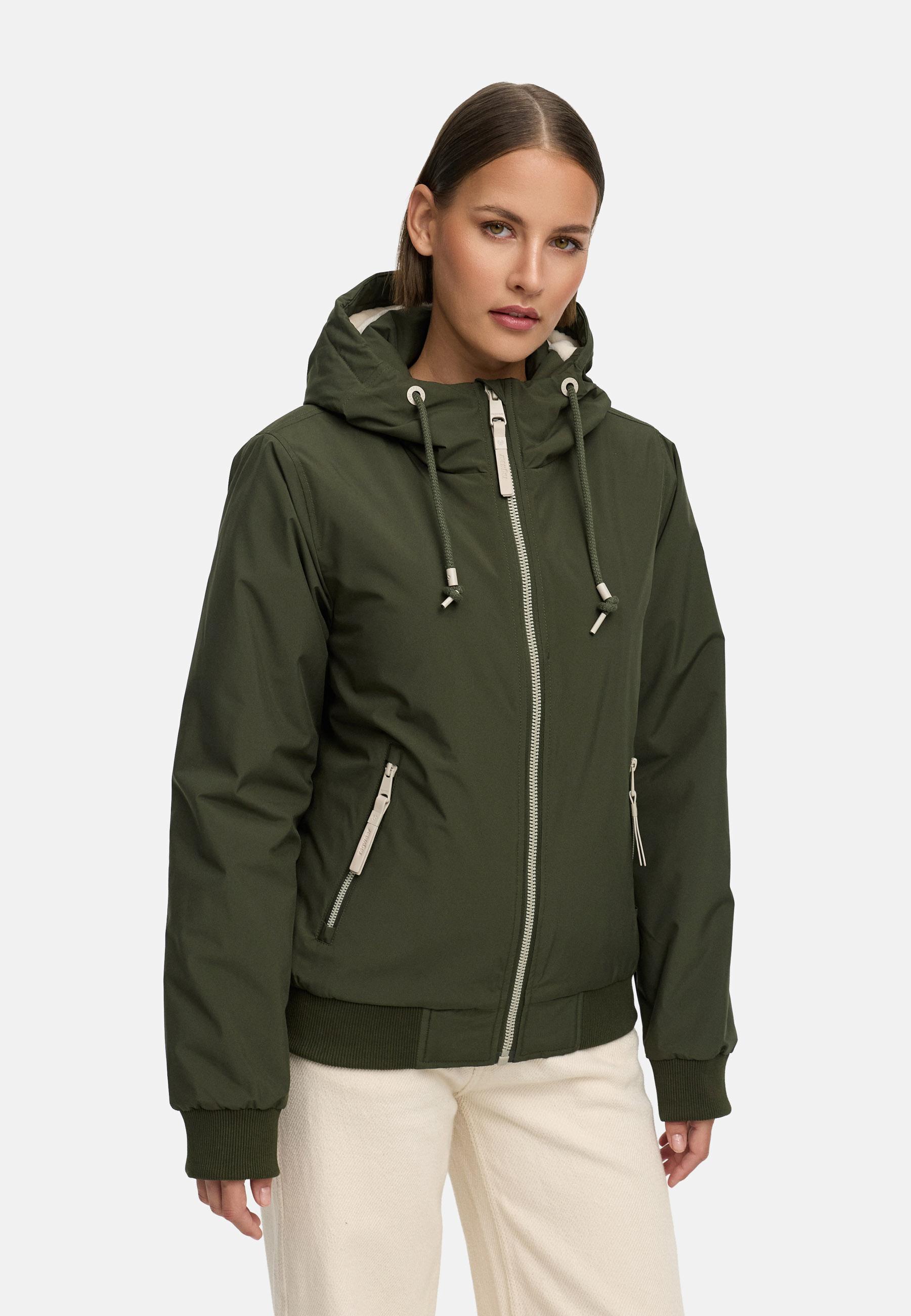Bomberjacke mit Kapuze "Oggie Warm" Dark Olive