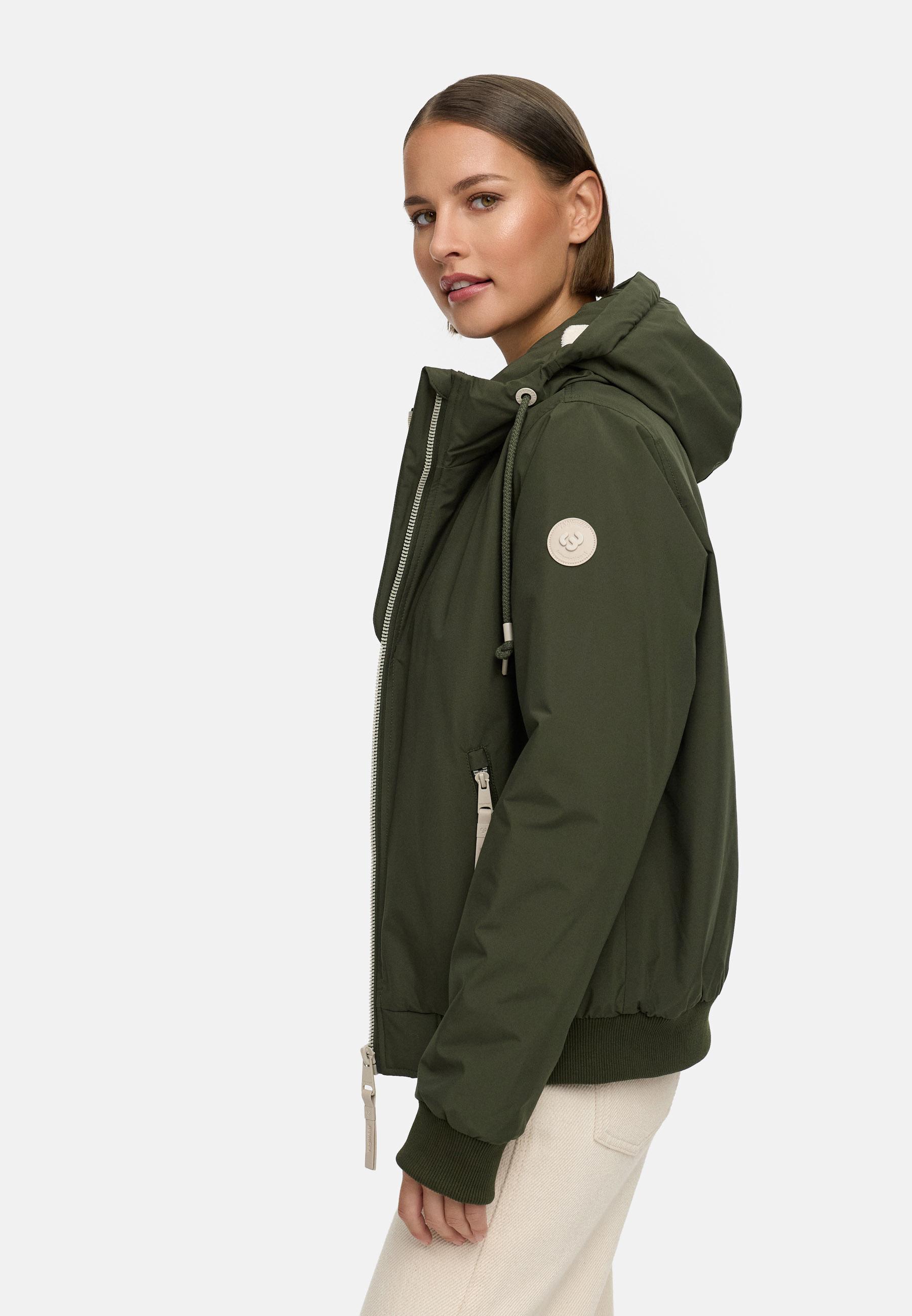 Bomberjacke mit Kapuze "Oggie Warm" Dark Olive