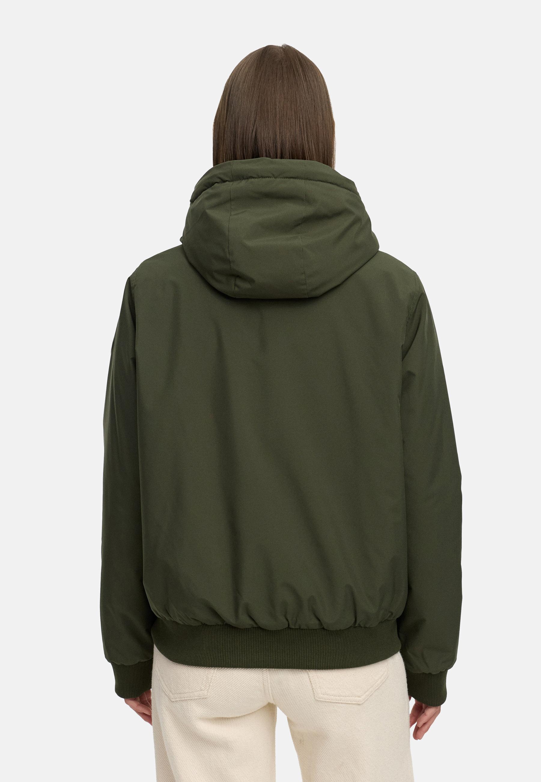 Bomberjacke mit Kapuze "Oggie Warm" Dark Olive