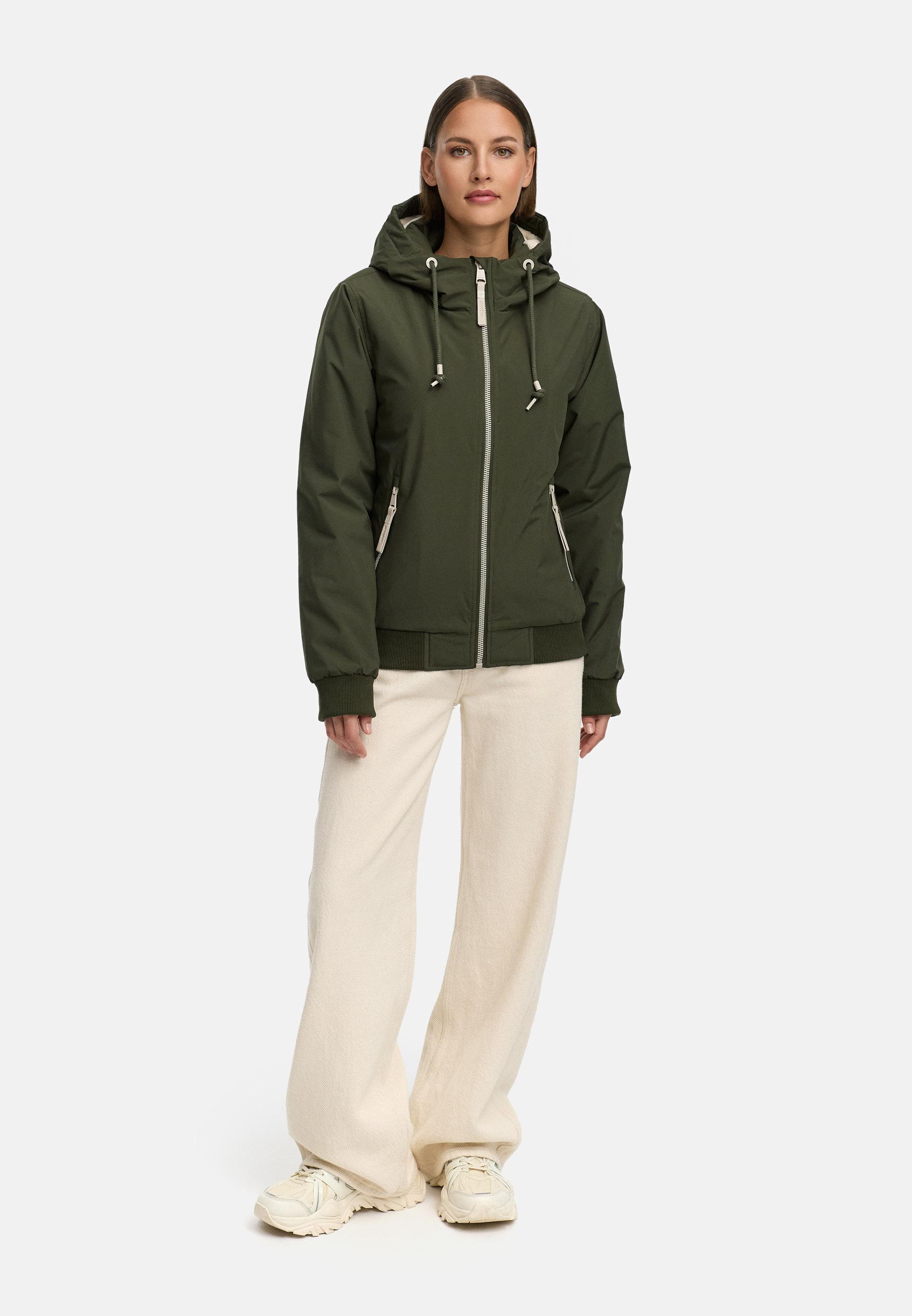 Bomberjacke mit Kapuze "Oggie Warm" Dark Olive