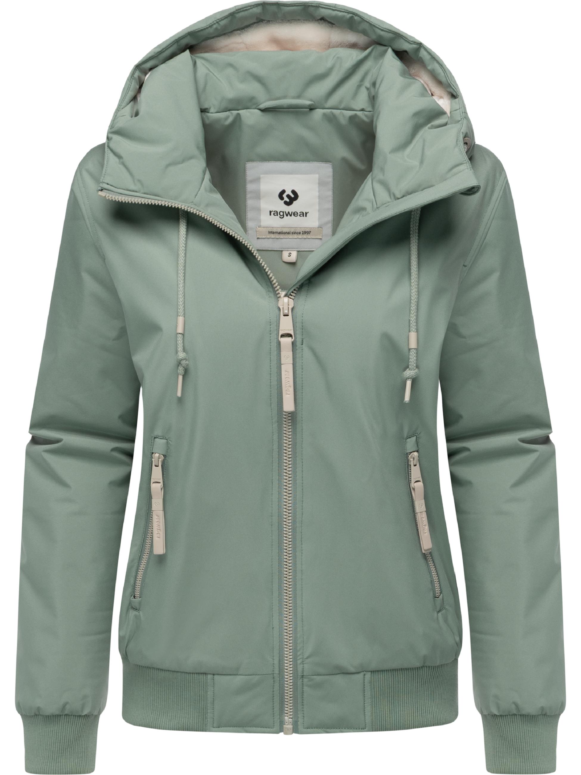 Bomberjacke mit Kapuze "Oggie Warm" Dusty Green