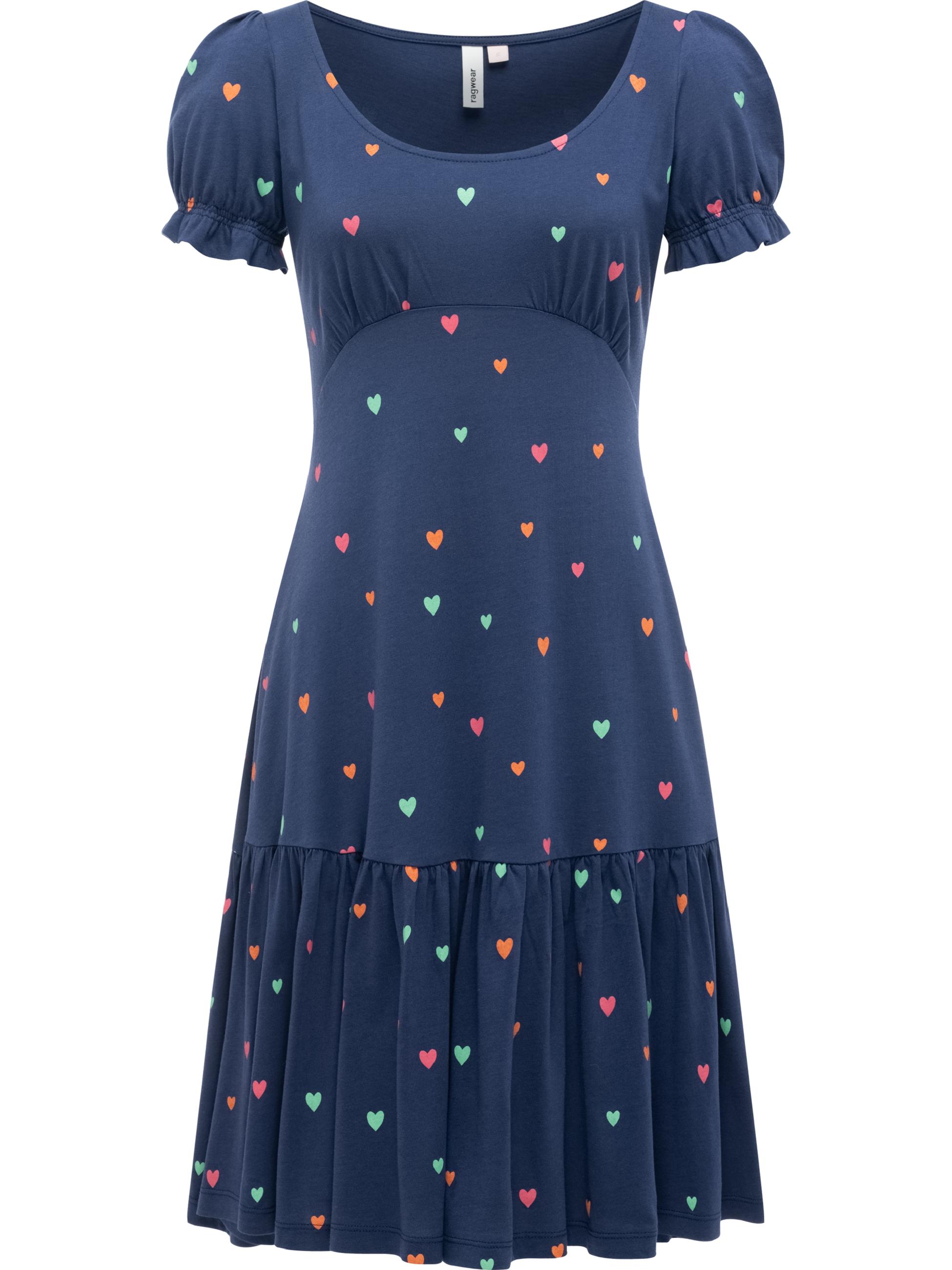 Kurzärmliges verspieltes Sommerkleid "Orise Print" Night Blue