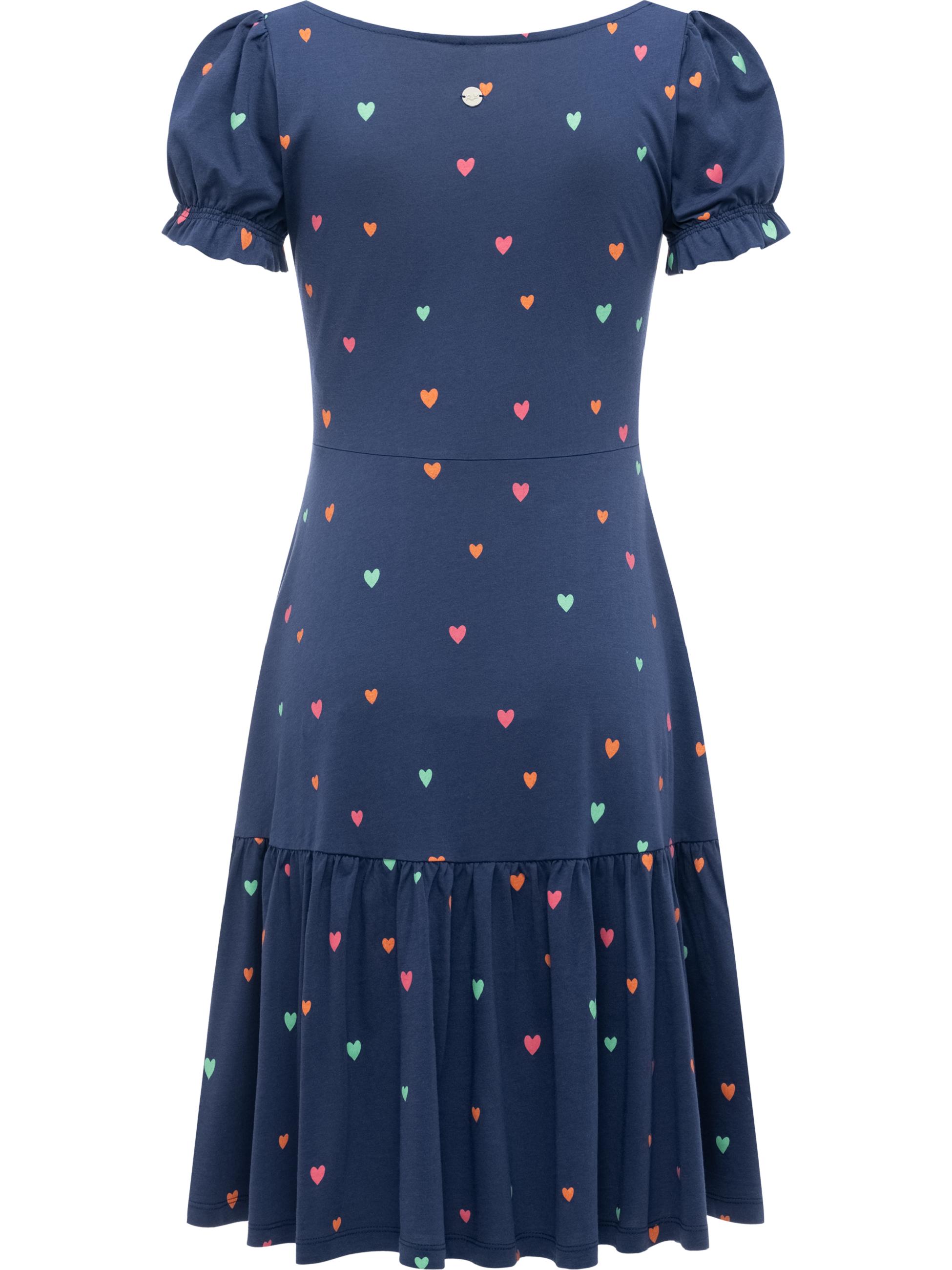 Kurzärmliges verspieltes Sommerkleid "Orise Print" Night Blue