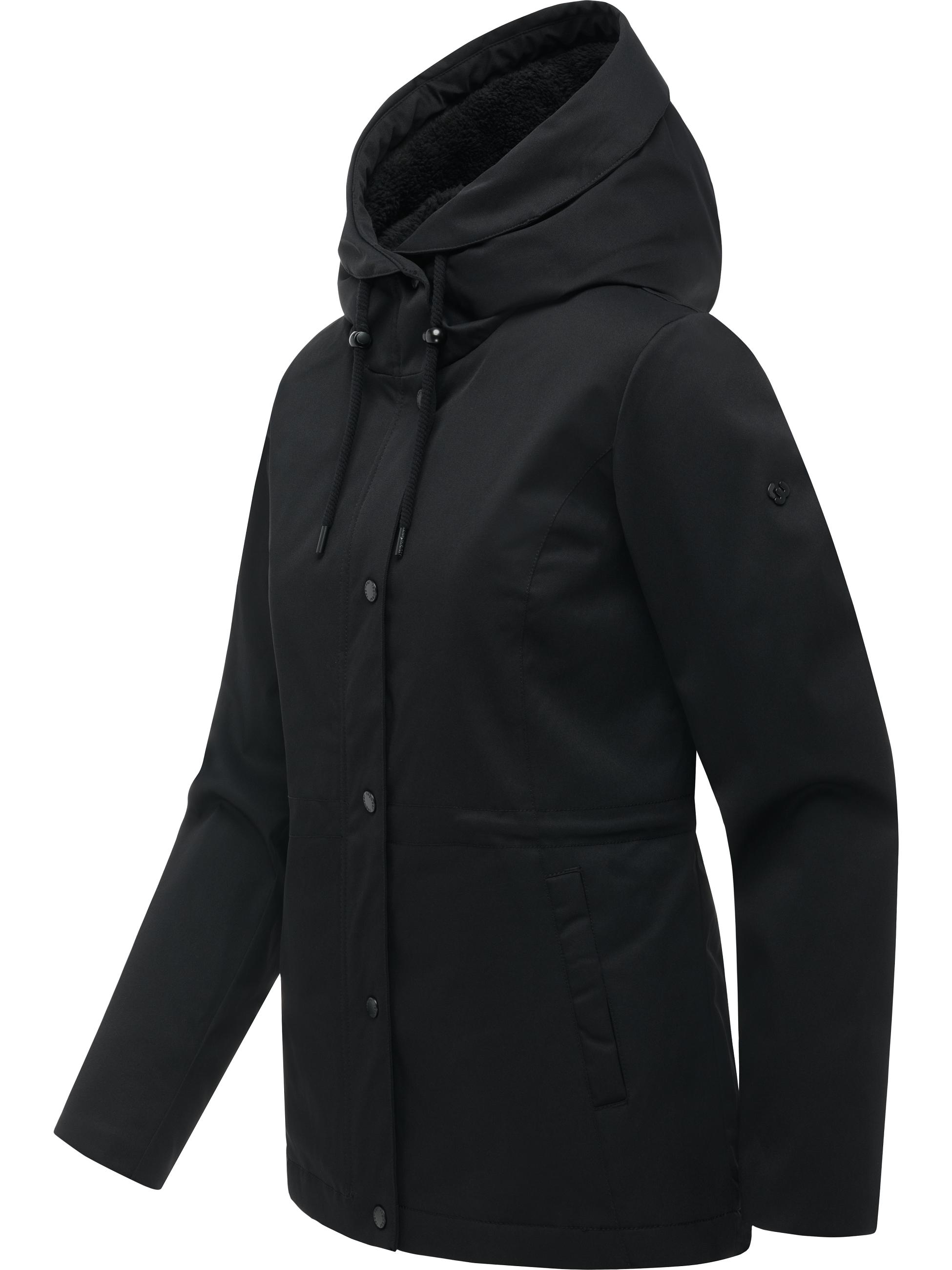 Wasserdichte Übergangsacke mit Teddy-Kunstfell "Padmini B Y" Black