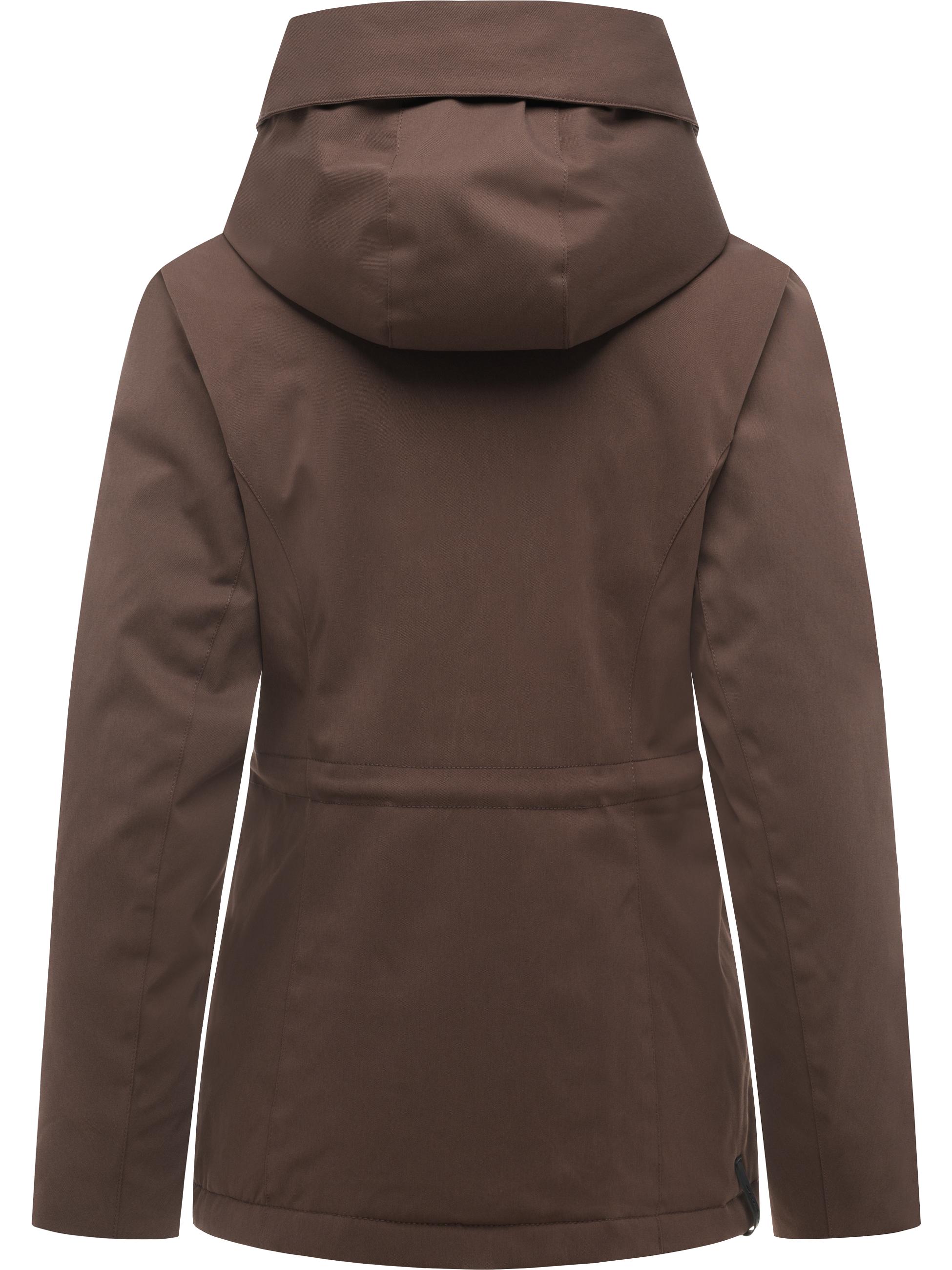 Wasserdichte Übergangsacke mit Teddy-Kunstfell "Padmini B Y" Dark Choco