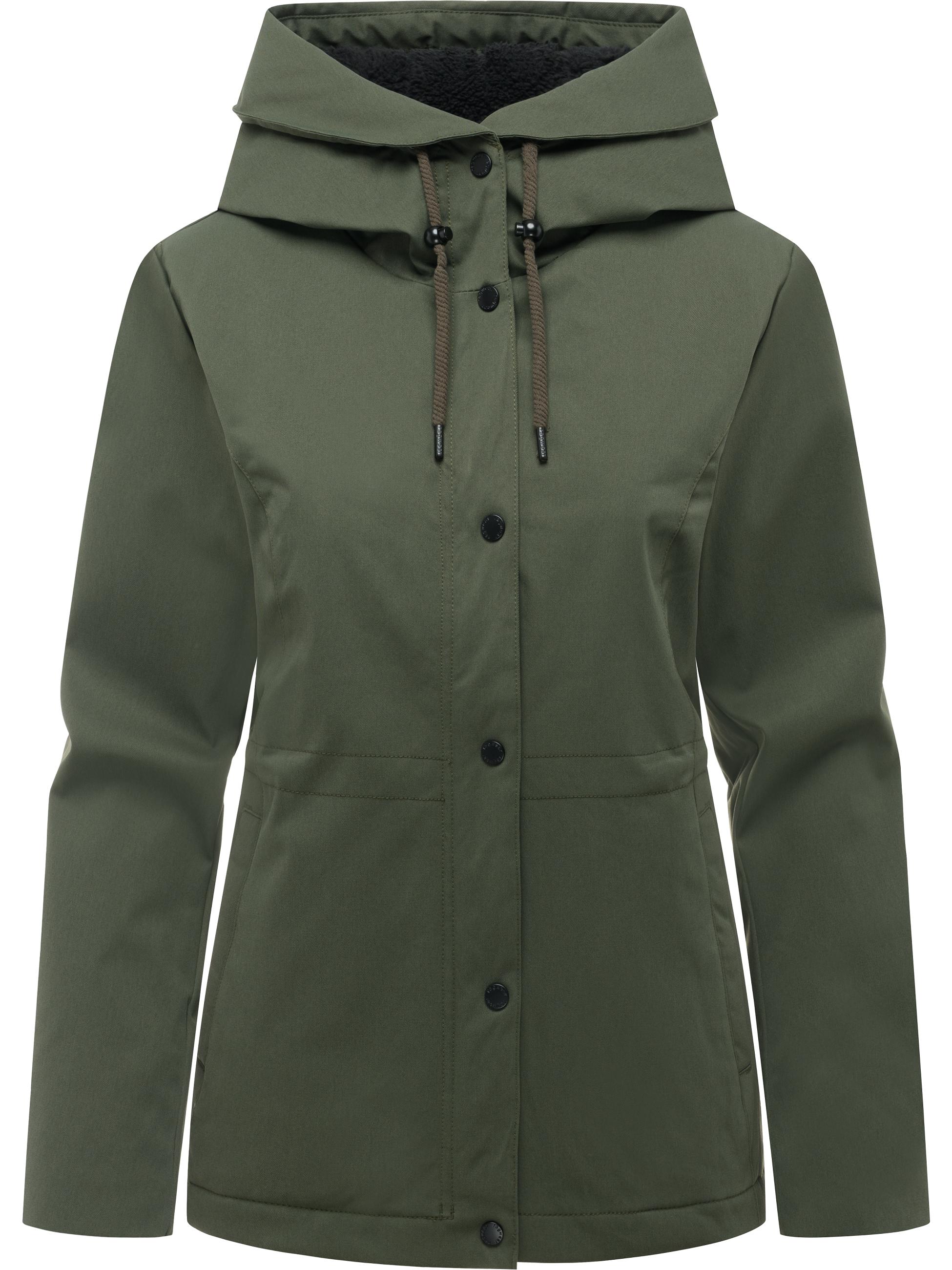 Wasserdichte Übergangsacke mit Teddy-Kunstfell "Padmini B Y" Dark Olive