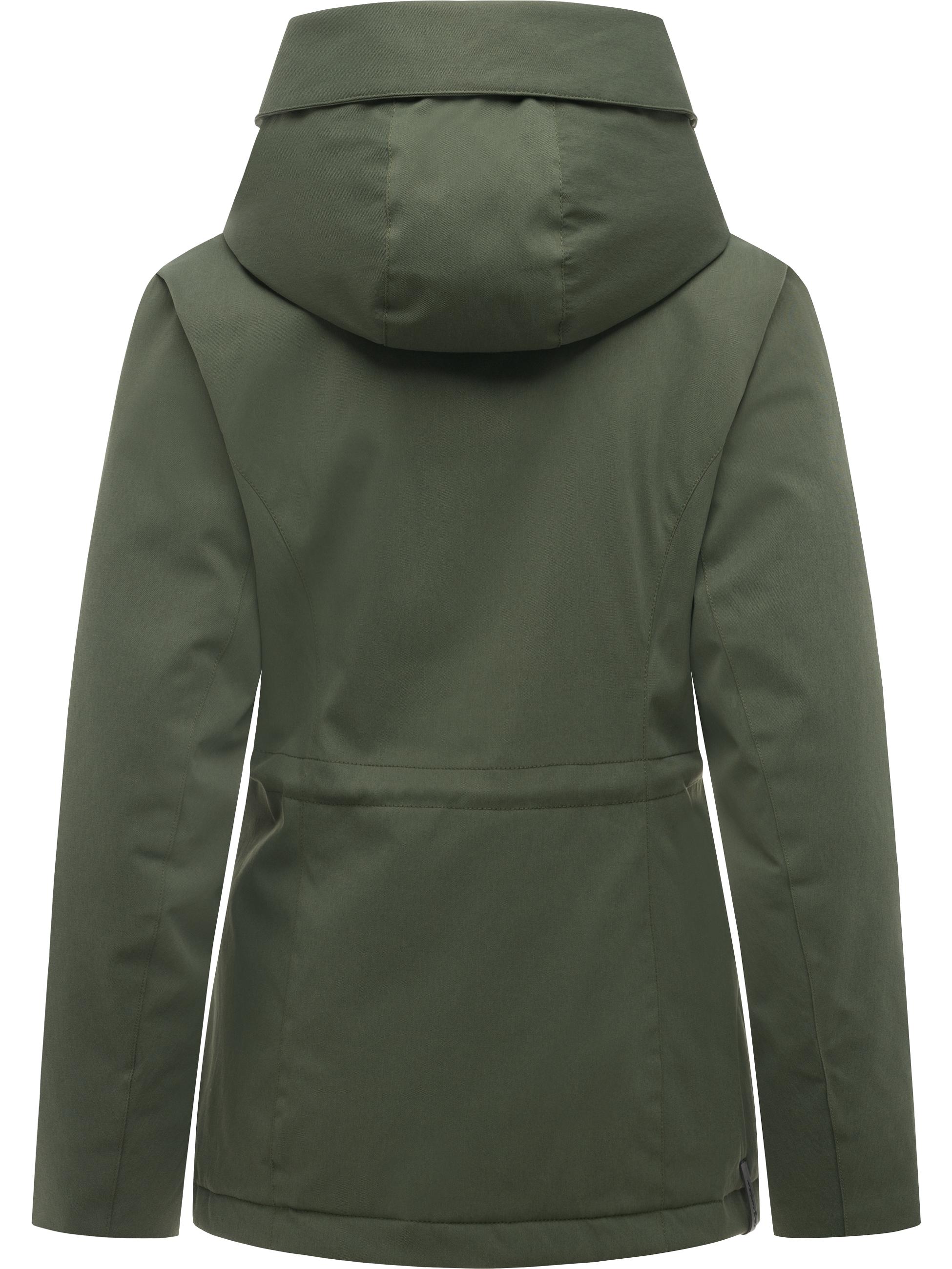 Wasserdichte Übergangsacke mit Teddy-Kunstfell "Padmini B Y" Dark Olive
