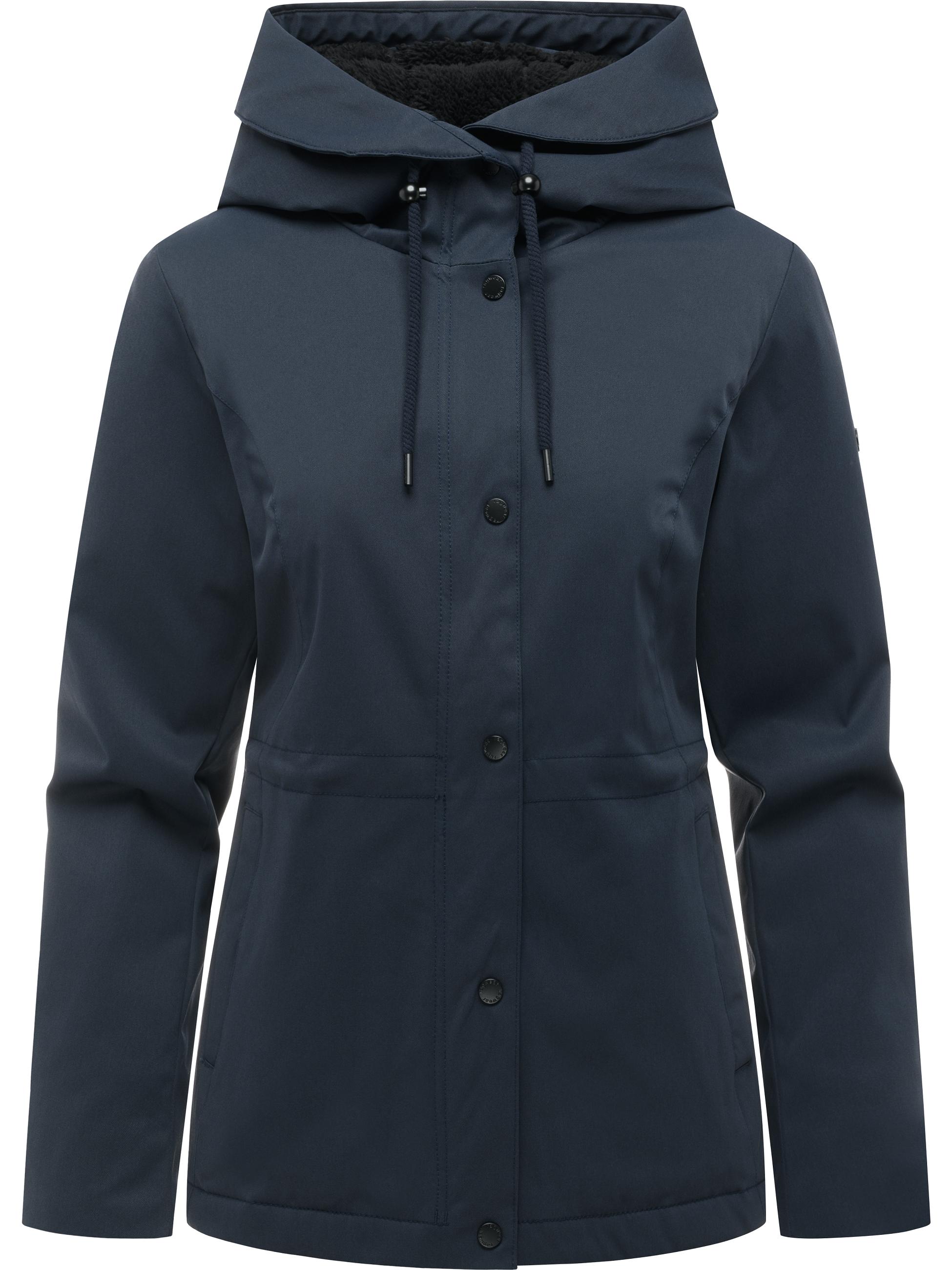 Wasserdichte Übergangsacke mit Teddy-Kunstfell "Padmini B Y" Navy