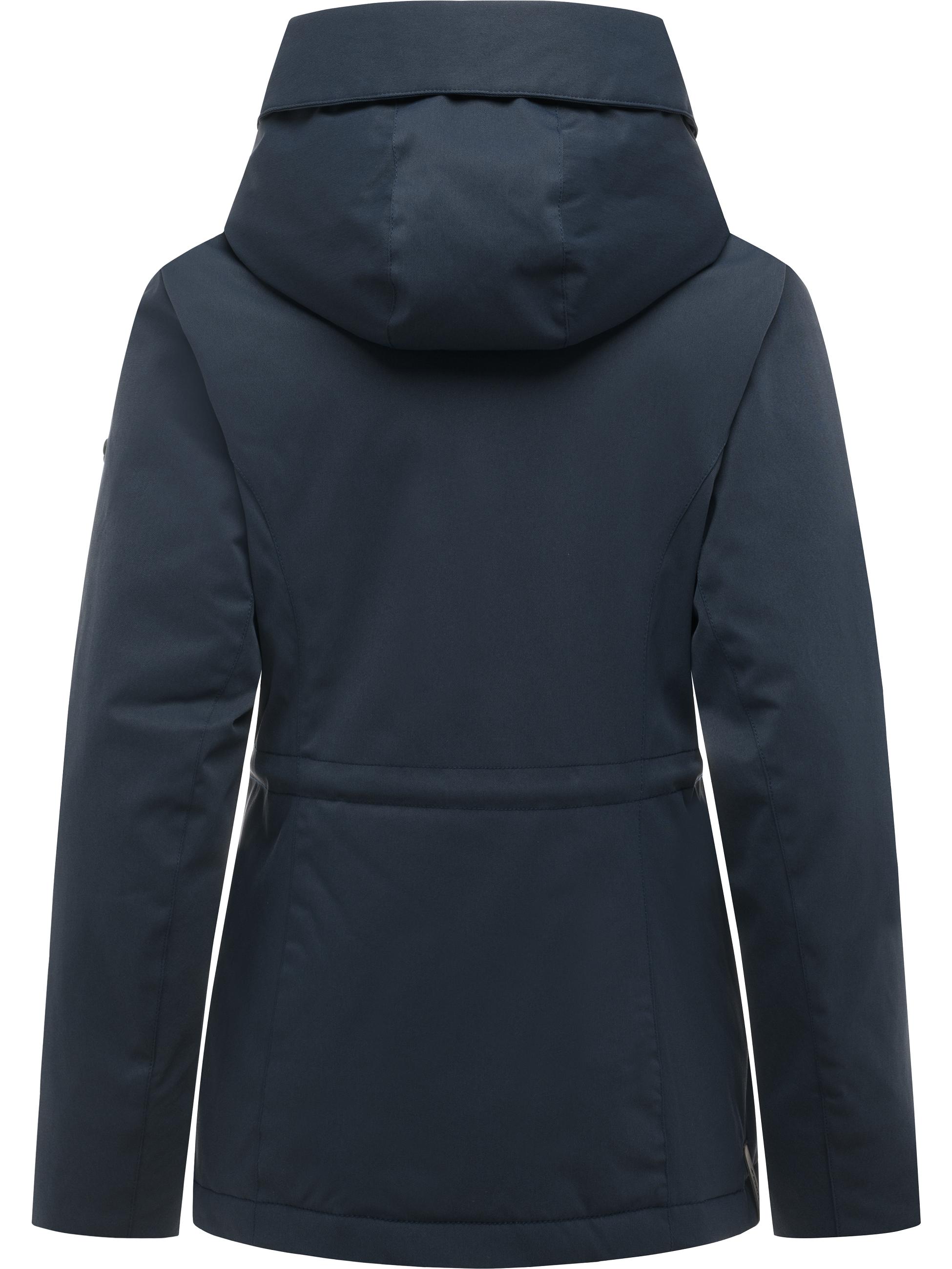 Wasserdichte Übergangsacke mit Teddy-Kunstfell "Padmini B Y" Navy