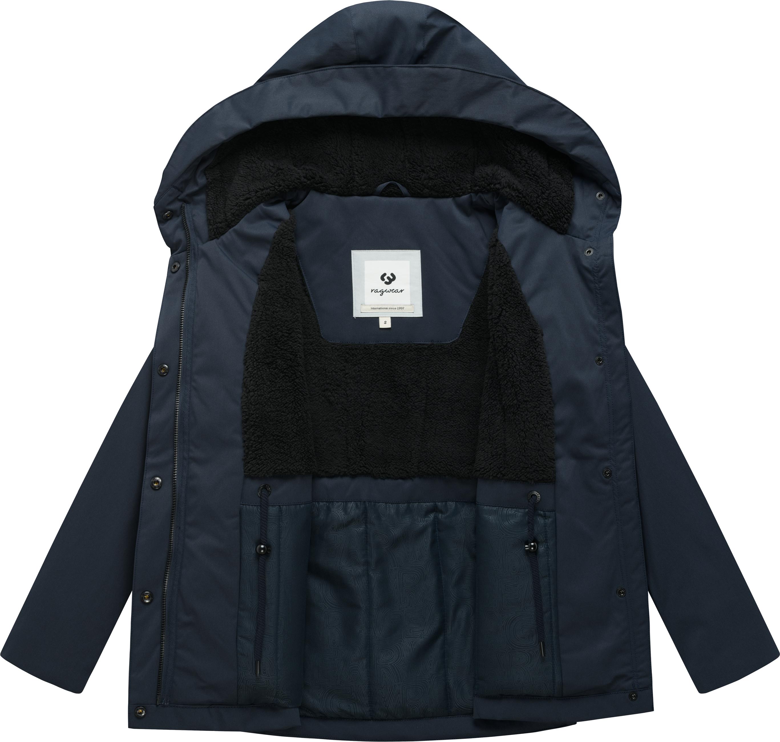Wasserdichte Übergangsacke mit Teddy-Kunstfell "Padmini B Y" Navy