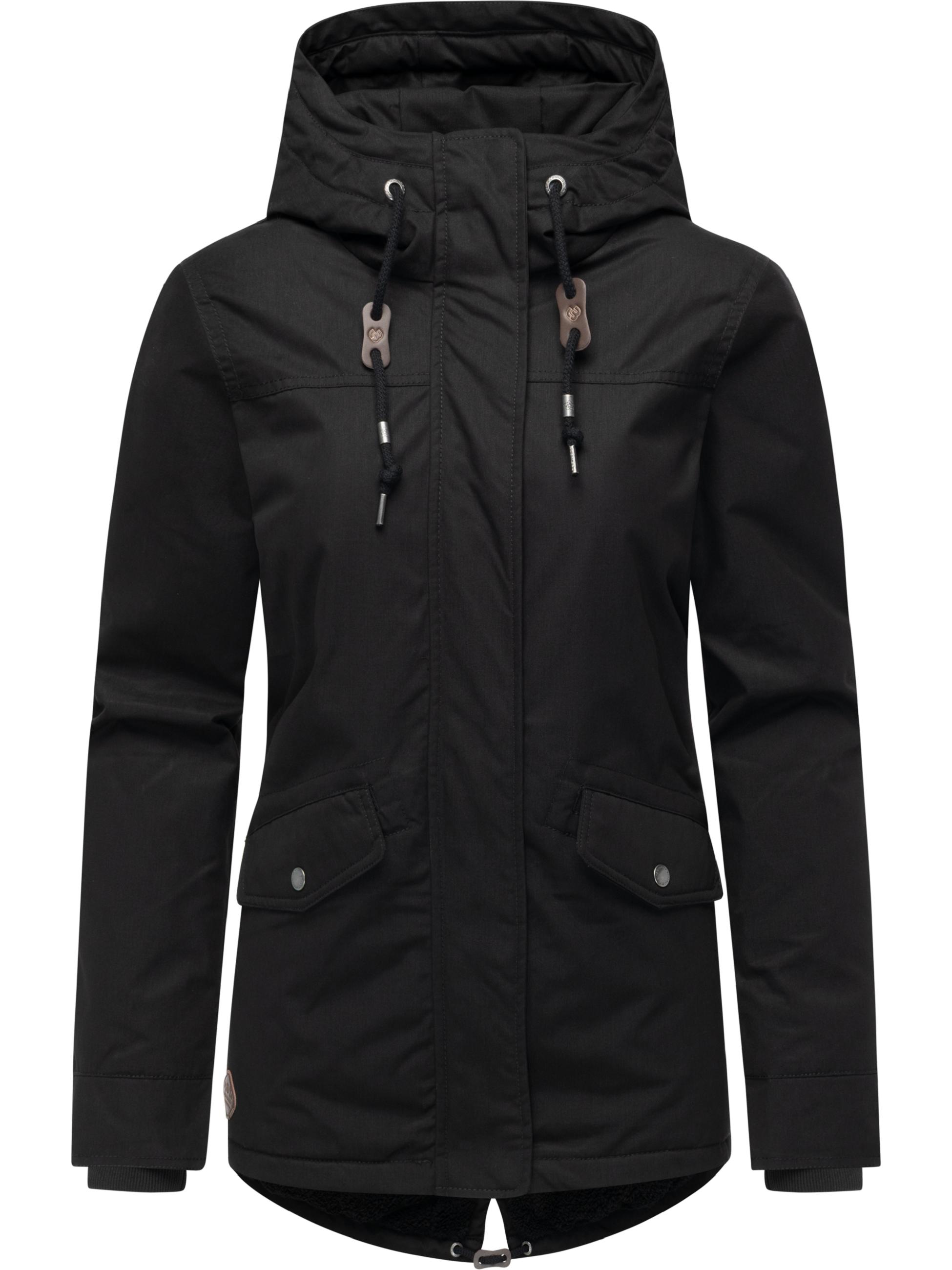 Winter Parka mit hohem Kragen und Kapuze "Parkker Warm" Black
