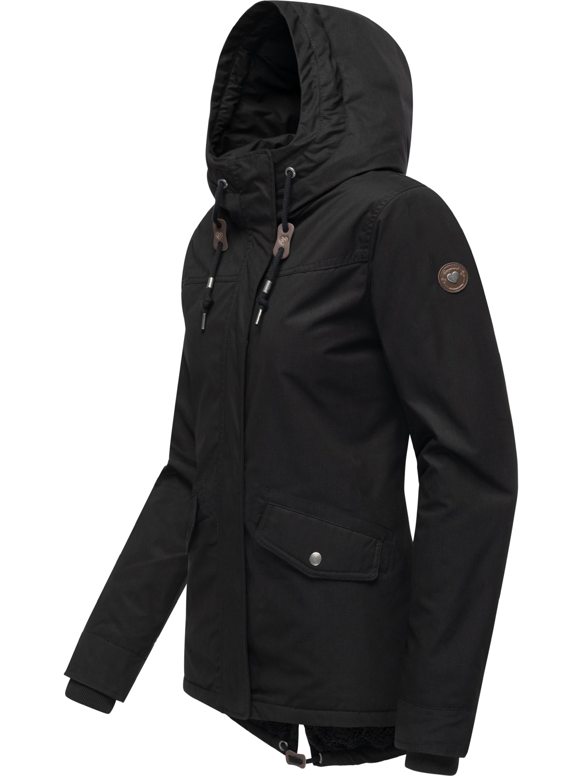 Winter Parka mit hohem Kragen und Kapuze "Parkker Warm" Black