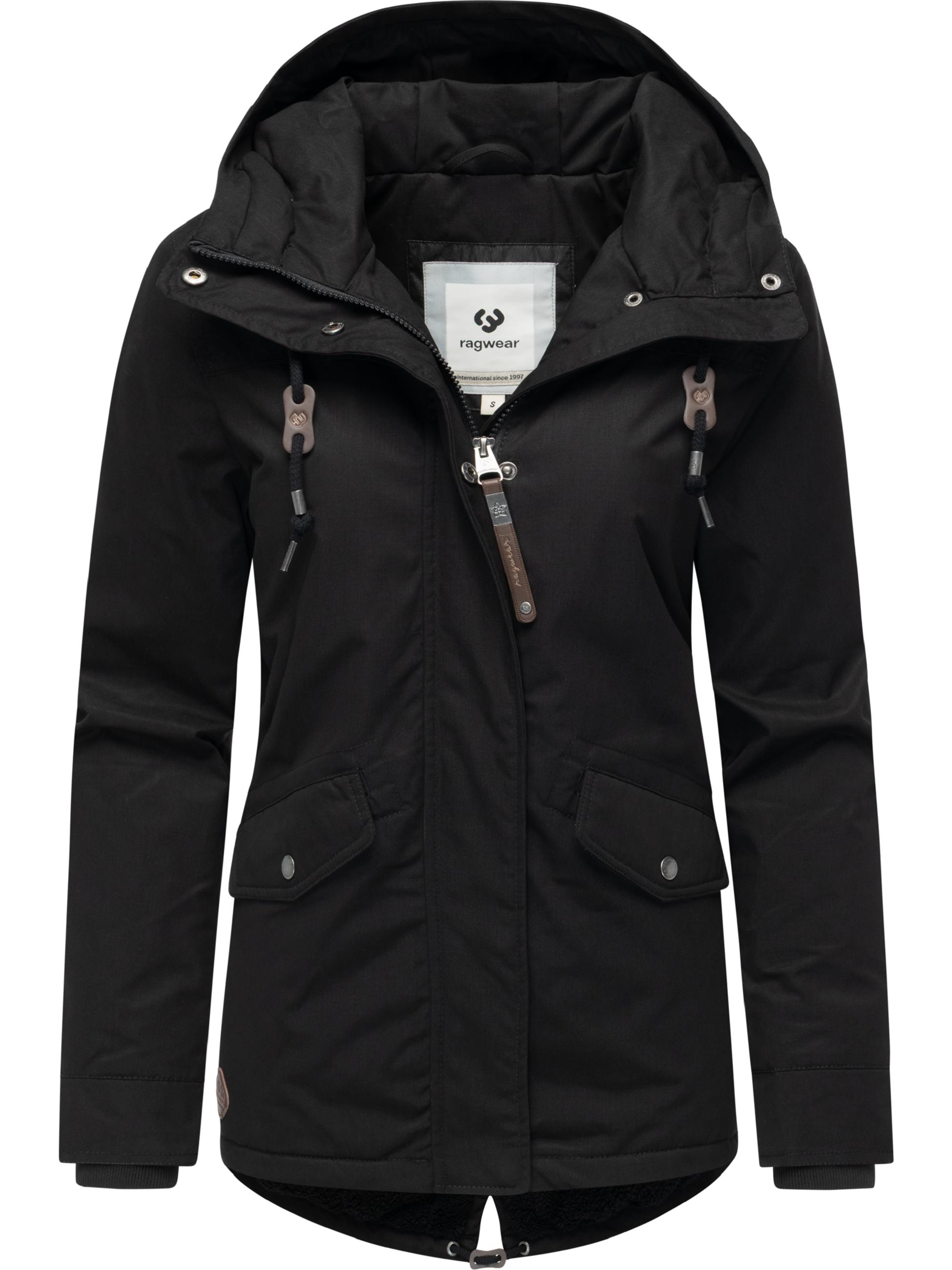 Winter Parka mit hohem Kragen und Kapuze "Parkker Warm" Black