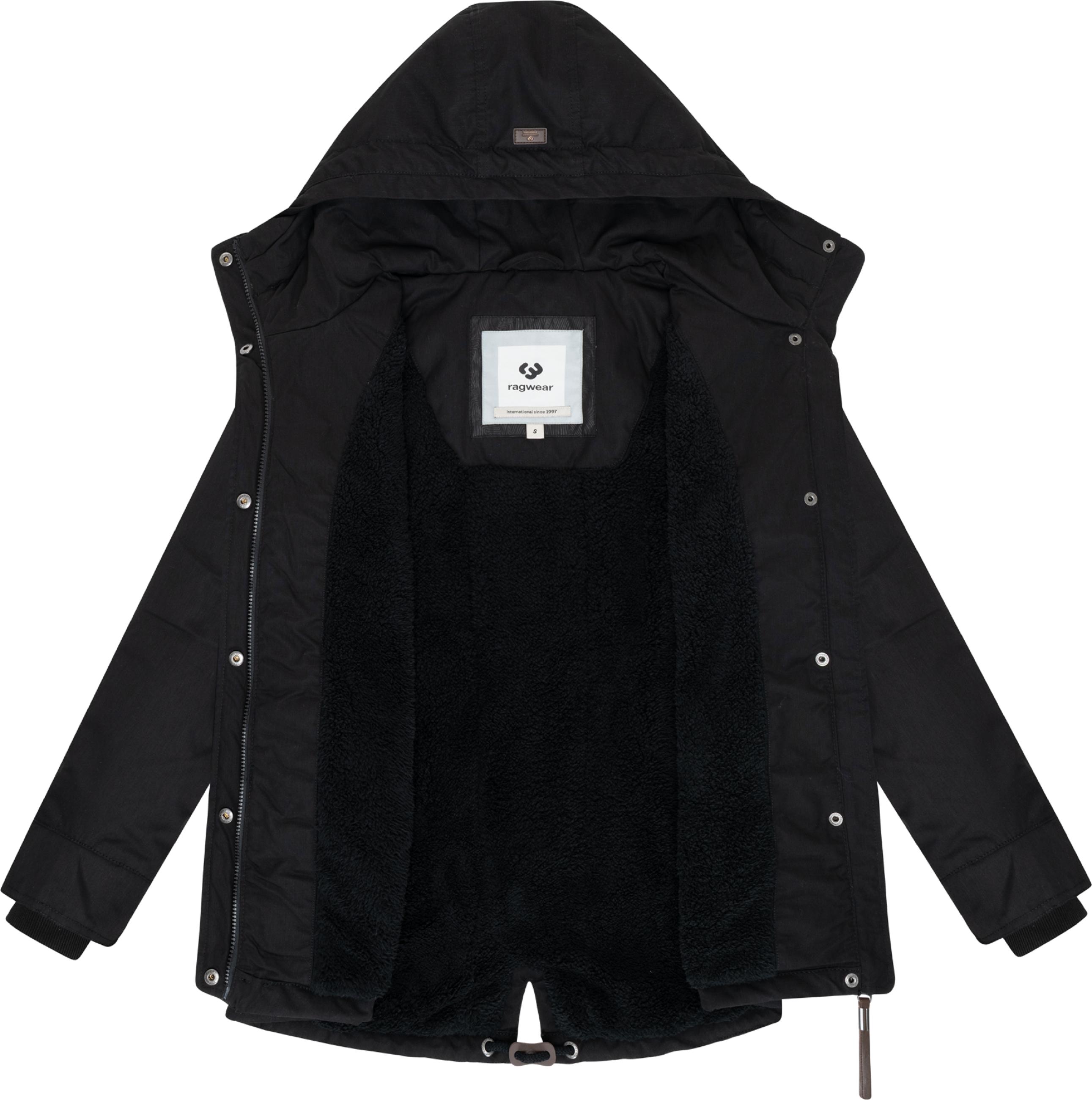 Winter Parka mit hohem Kragen und Kapuze "Parkker Warm" Black