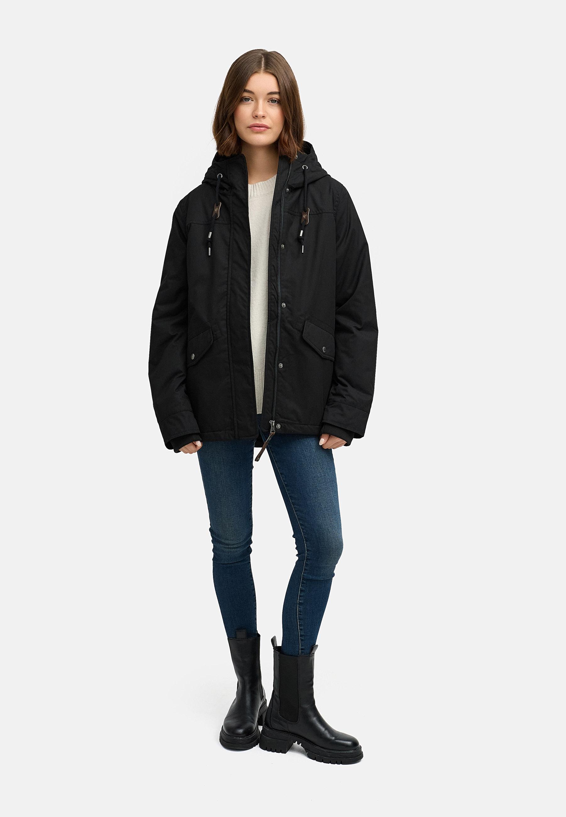 Winter Parka mit hohem Kragen und Kapuze "Parkker Warm" Black