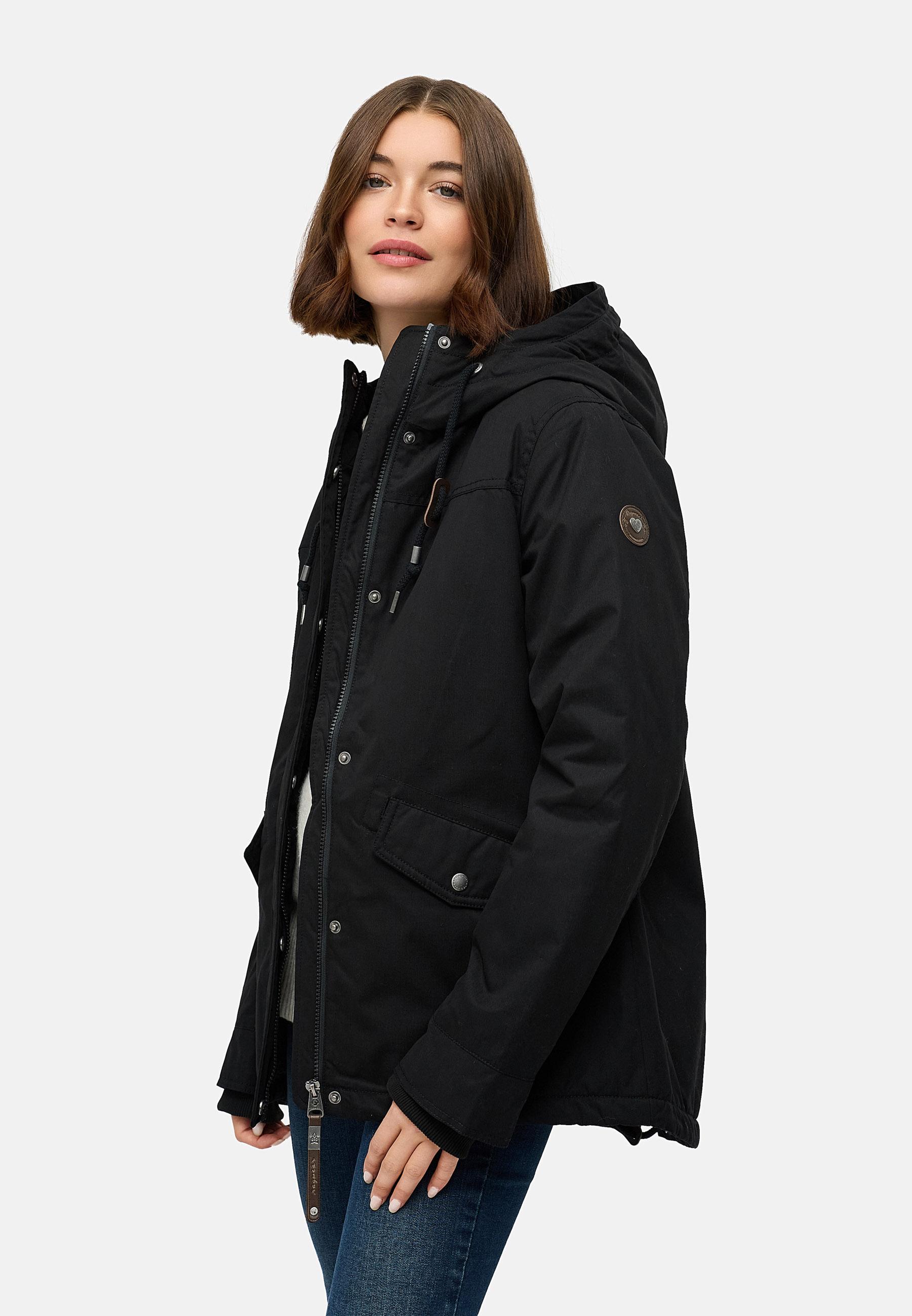 Winter Parka mit hohem Kragen und Kapuze "Parkker Warm" Black
