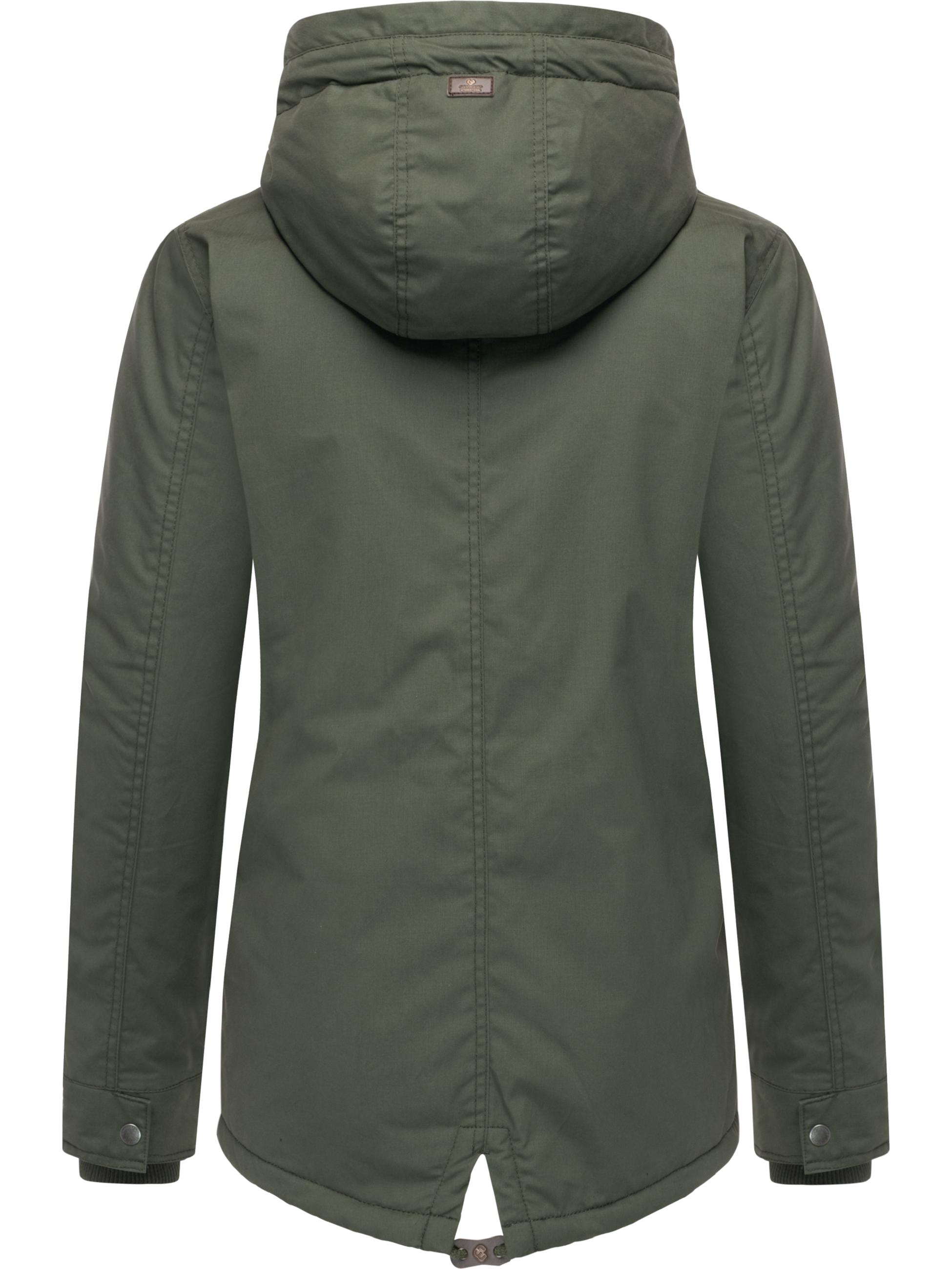 Winter Parka mit hohem Kragen und Kapuze "Parkker Warm" Dark Olive