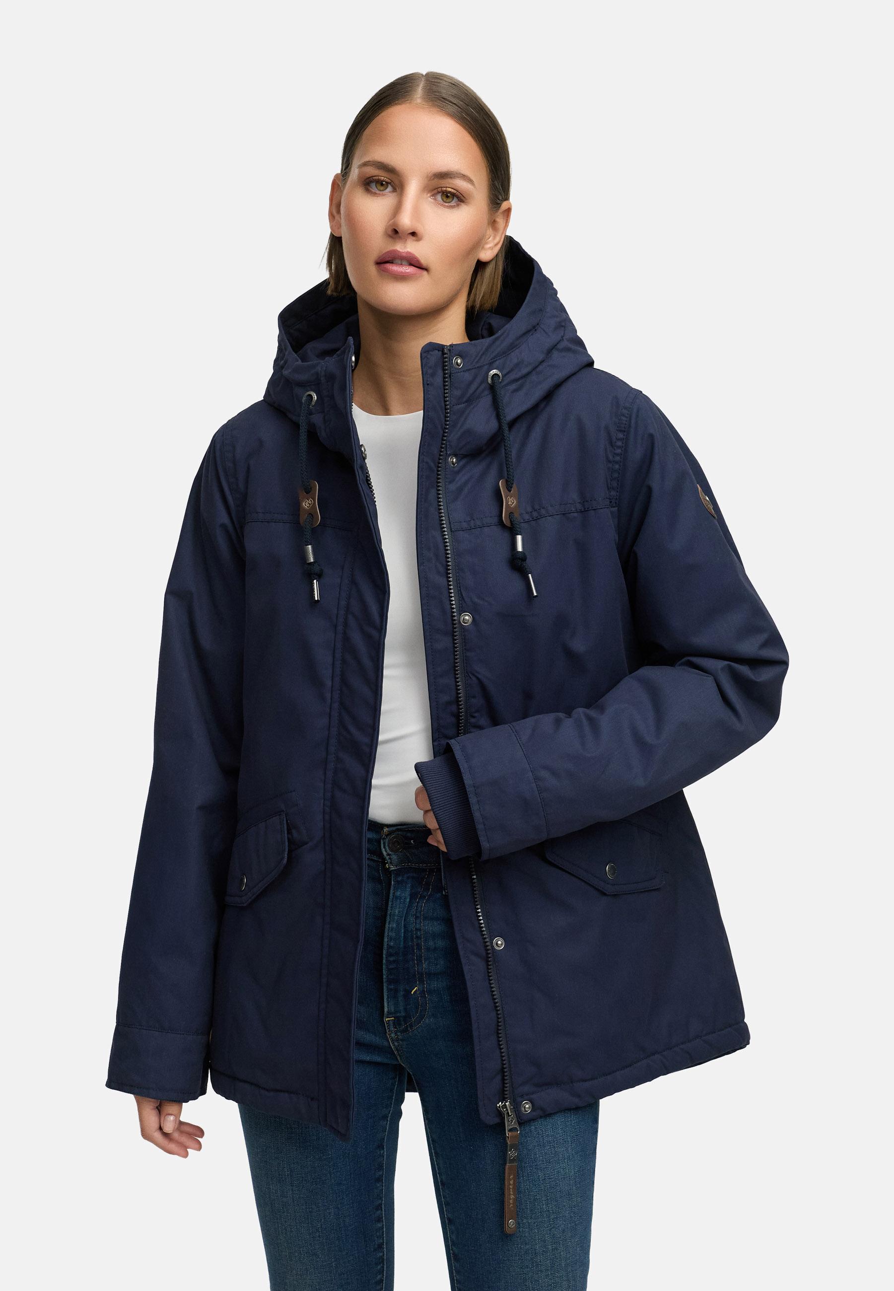Winter Parka mit hohem Kragen und Kapuze "Parkker Warm" Navy