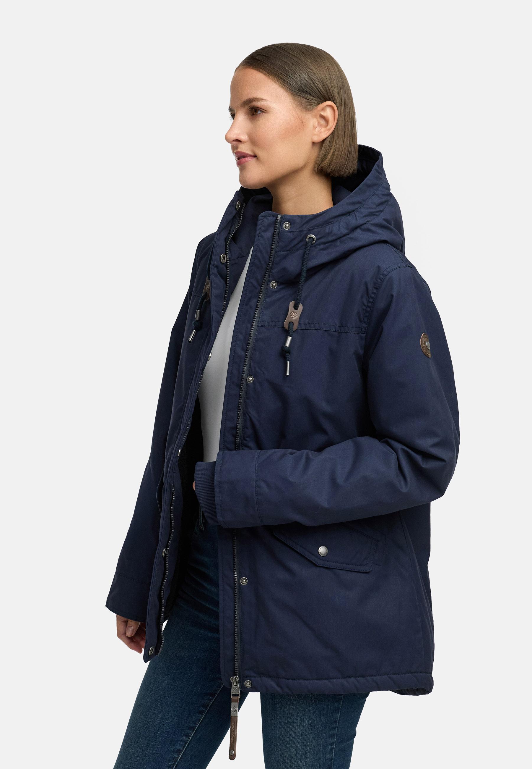 Winter Parka mit hohem Kragen und Kapuze "Parkker Warm" Navy