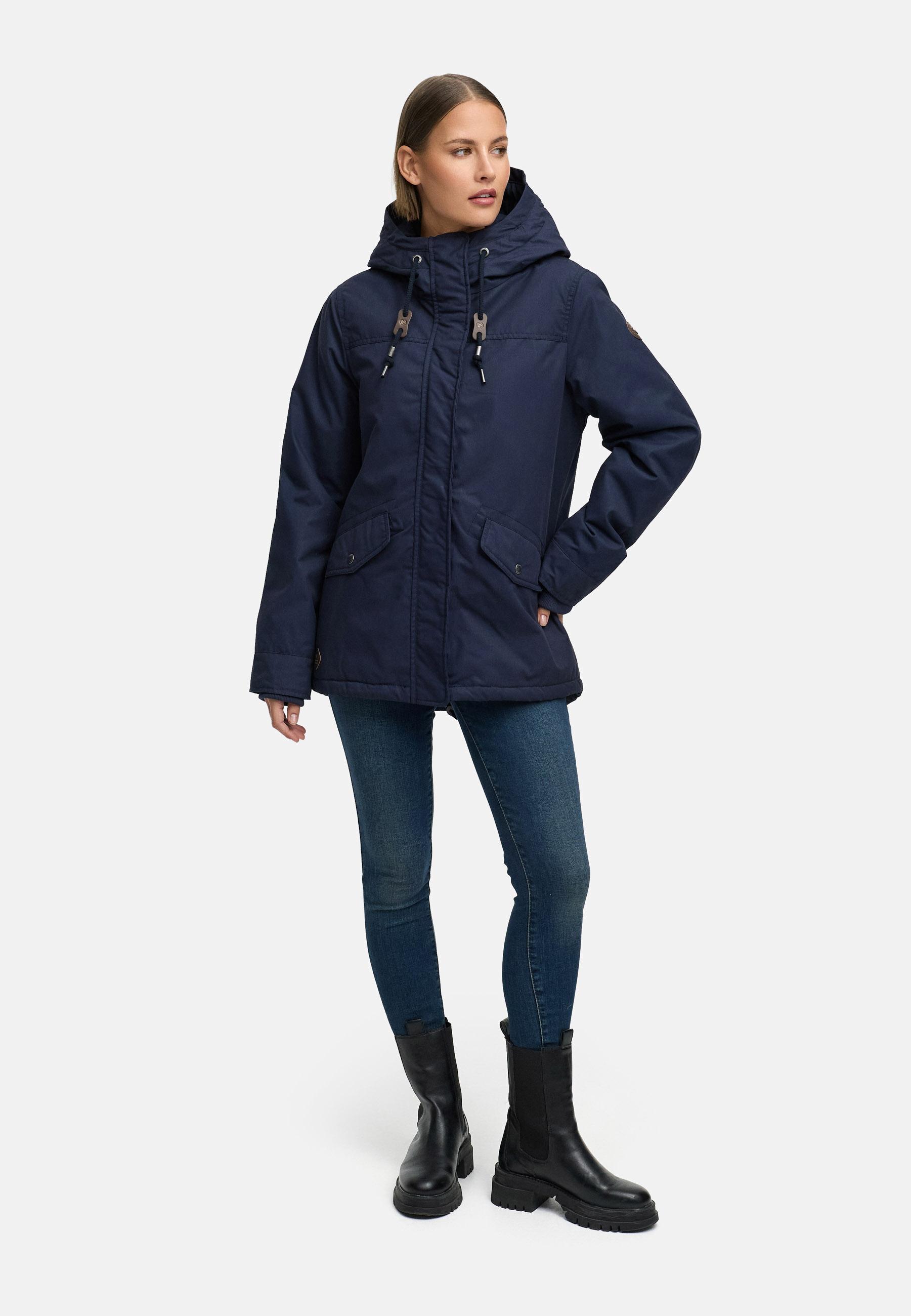 Winter Parka mit hohem Kragen und Kapuze "Parkker Warm" Navy