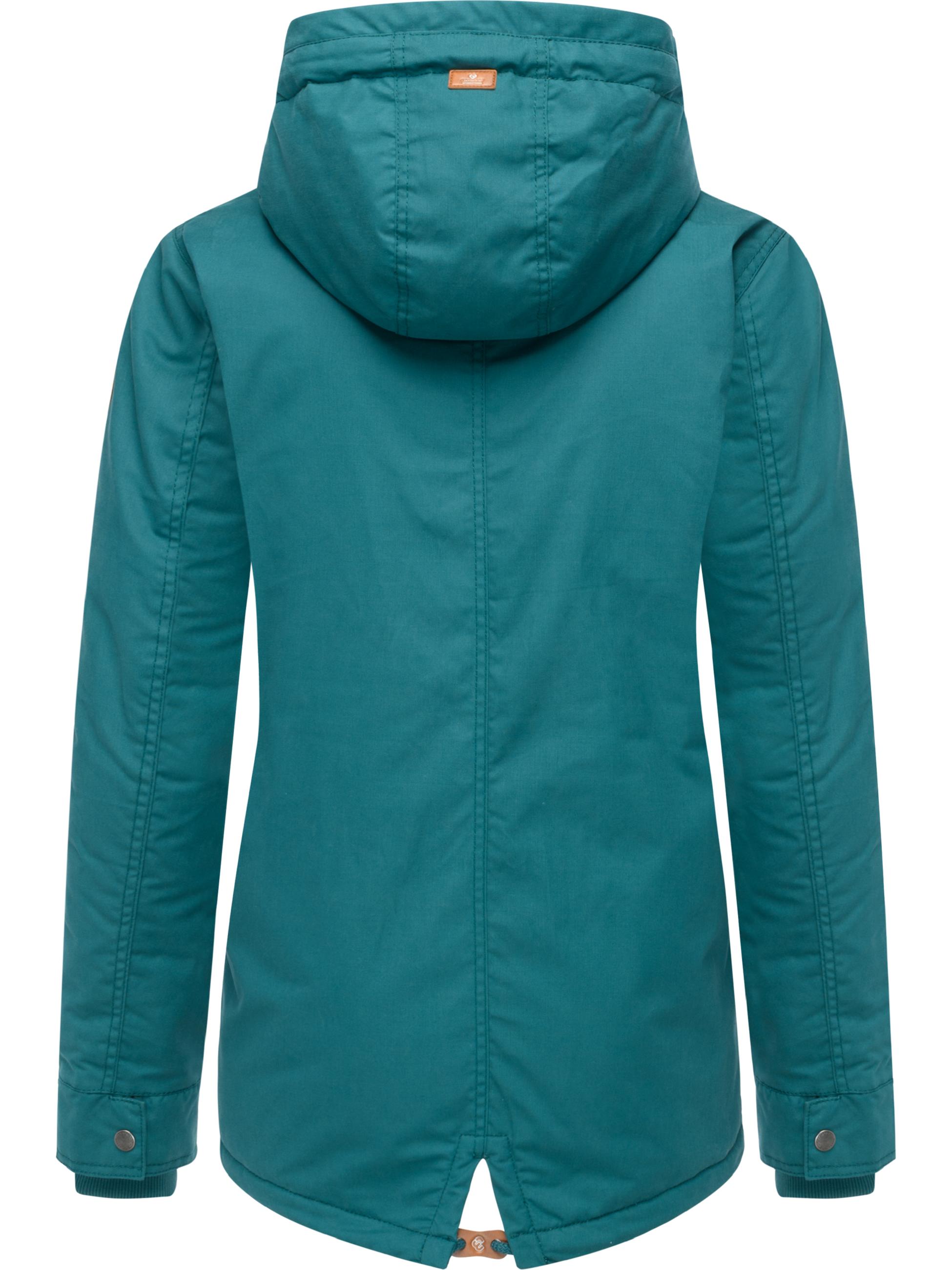 Winter Parka mit hohem Kragen und Kapuze "Parkker Warm" Ocean Green