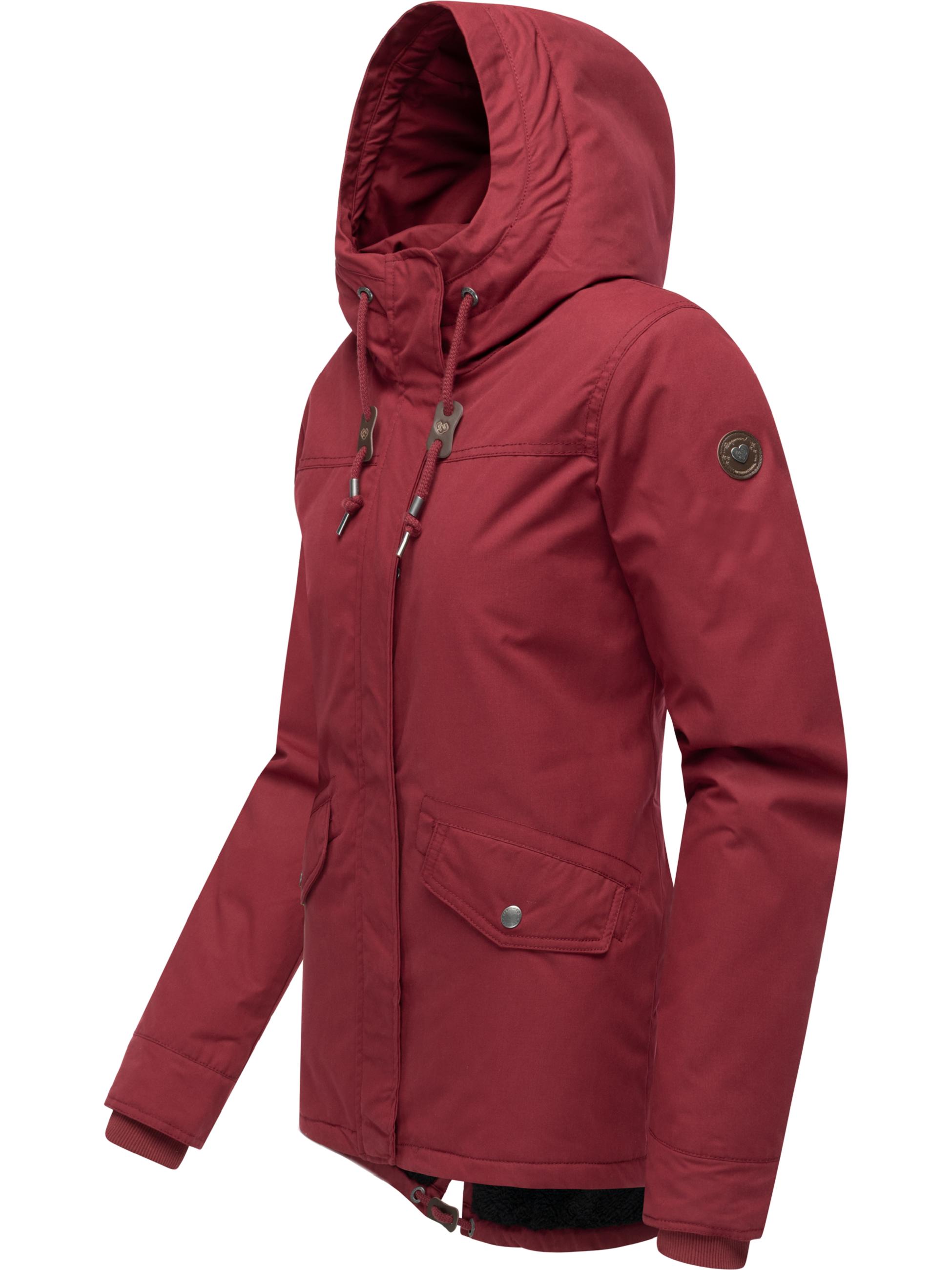 Winter Parka mit hohem Kragen und Kapuze "Parkker Warm" Wine Red