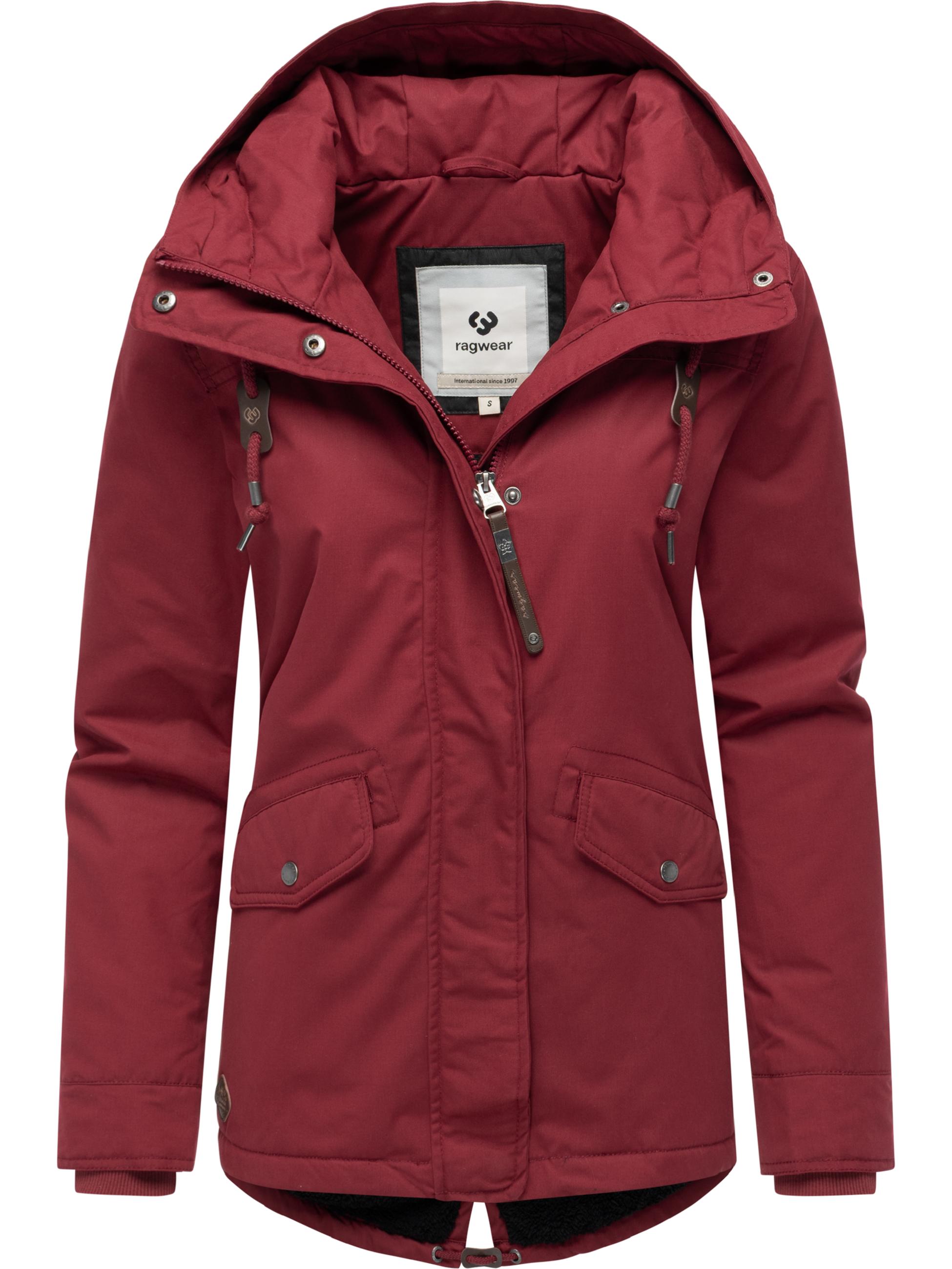 Winter Parka mit hohem Kragen und Kapuze "Parkker Warm" Wine Red