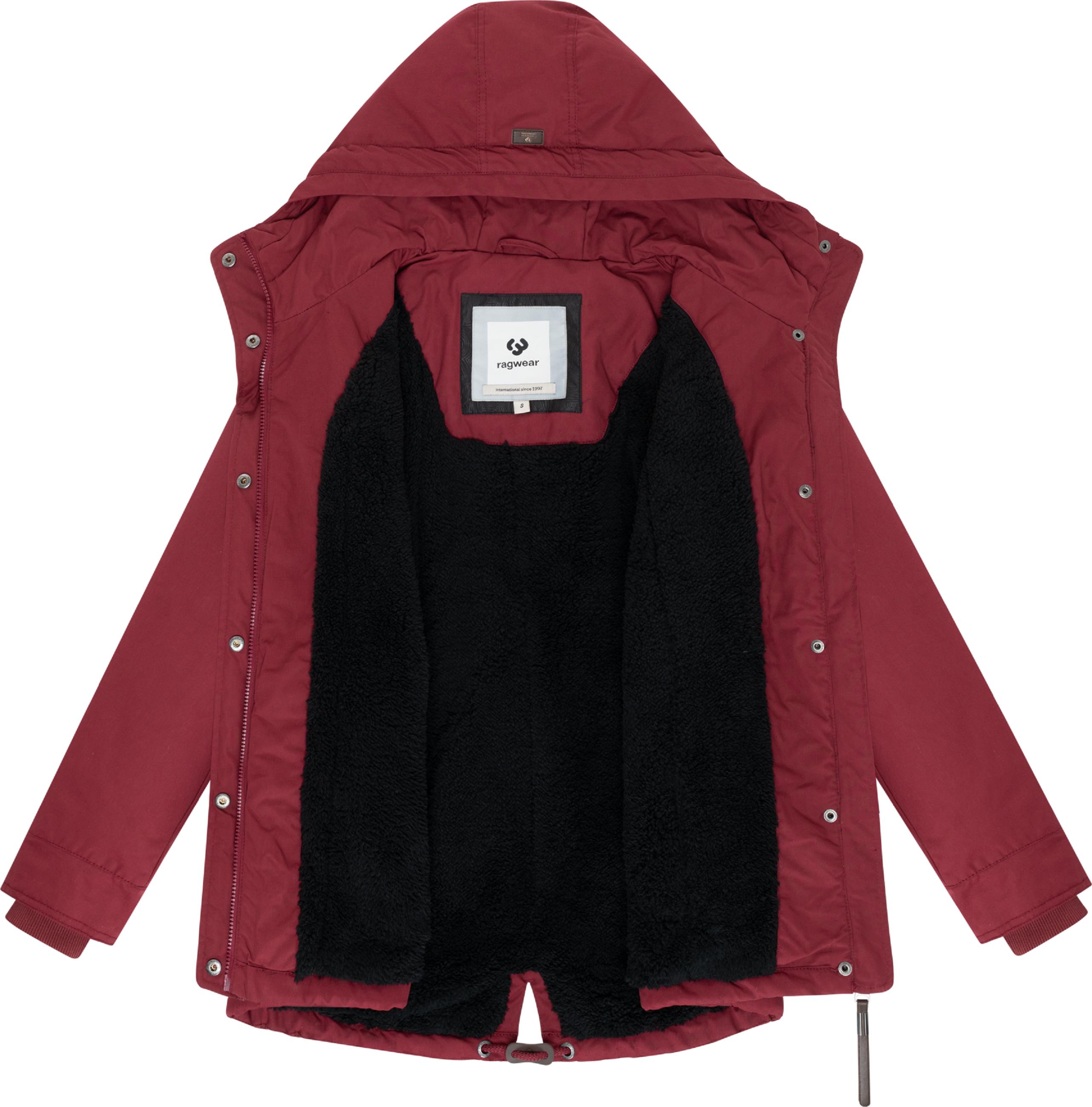 Winter Parka mit hohem Kragen und Kapuze "Parkker Warm" Wine Red