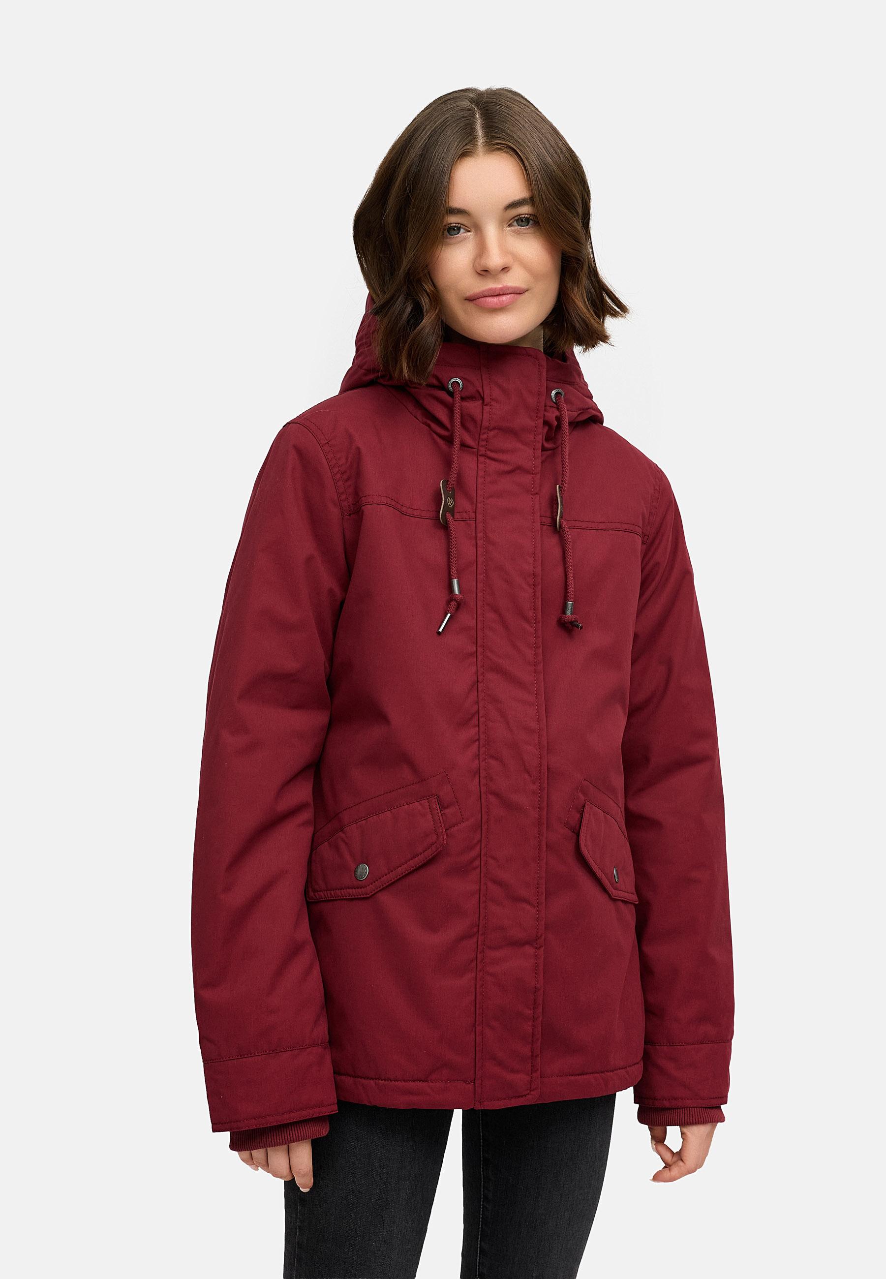 Winter Parka mit hohem Kragen und Kapuze "Parkker Warm" Wine Red